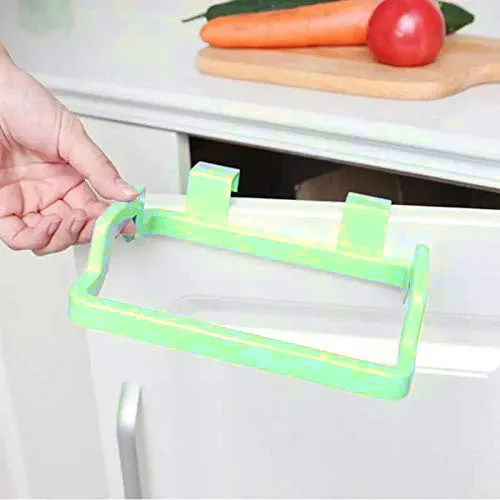 1168 Kitchen Plastic Garbage Bag Rack Holder ( Green Color )