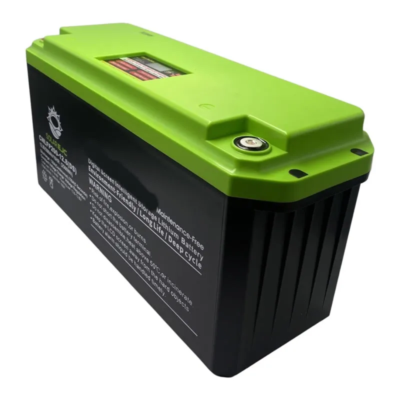 12.8V 200AH-12.8 2560Wh Lithium Battery With A Digital Intelligent Screen