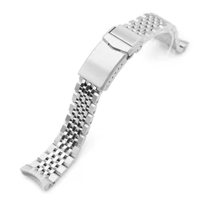 19mm Asteroid Watch Band for Grand Seiko 44GS SBGJ235 SBGJ201 SBGJ203, Stainless Steel - Brushed with Polished Center, V-Diver Clasp