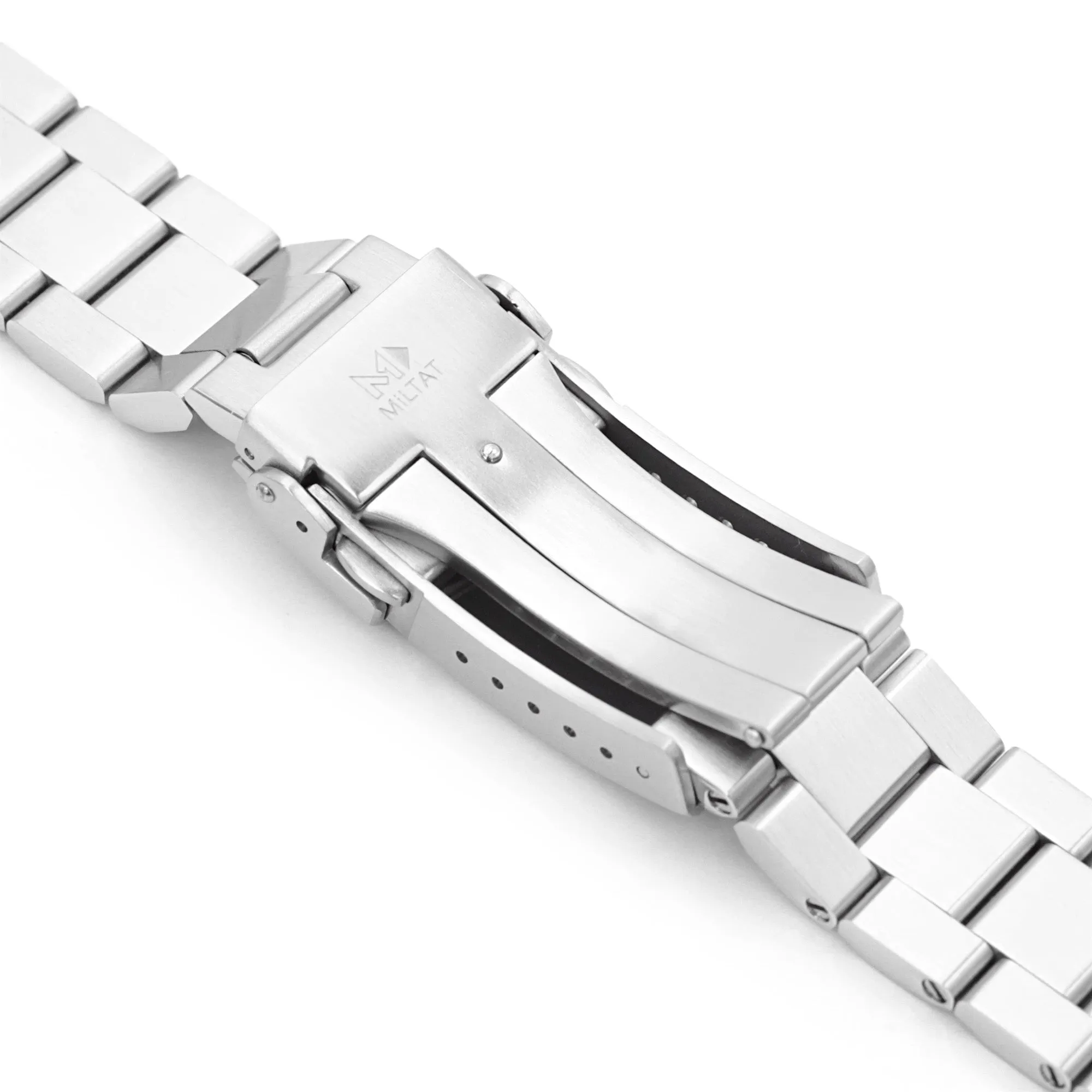 19mm Hexad III QR Watch Band Straight End Quick Release, 316L Stainless Steel Brushed V-Clasp