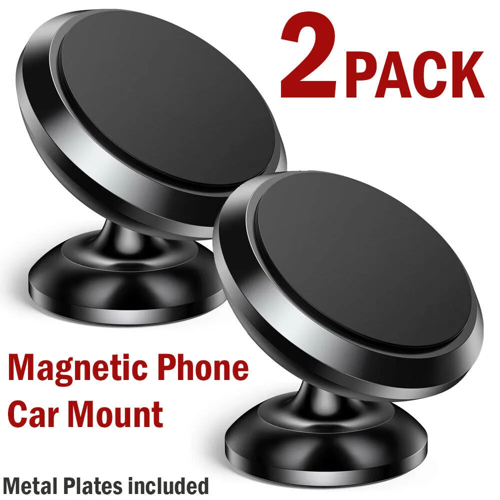 2 Pack Magnetic Car Mount Phone Holder Stand Dashboard For iPhone Android Samsung