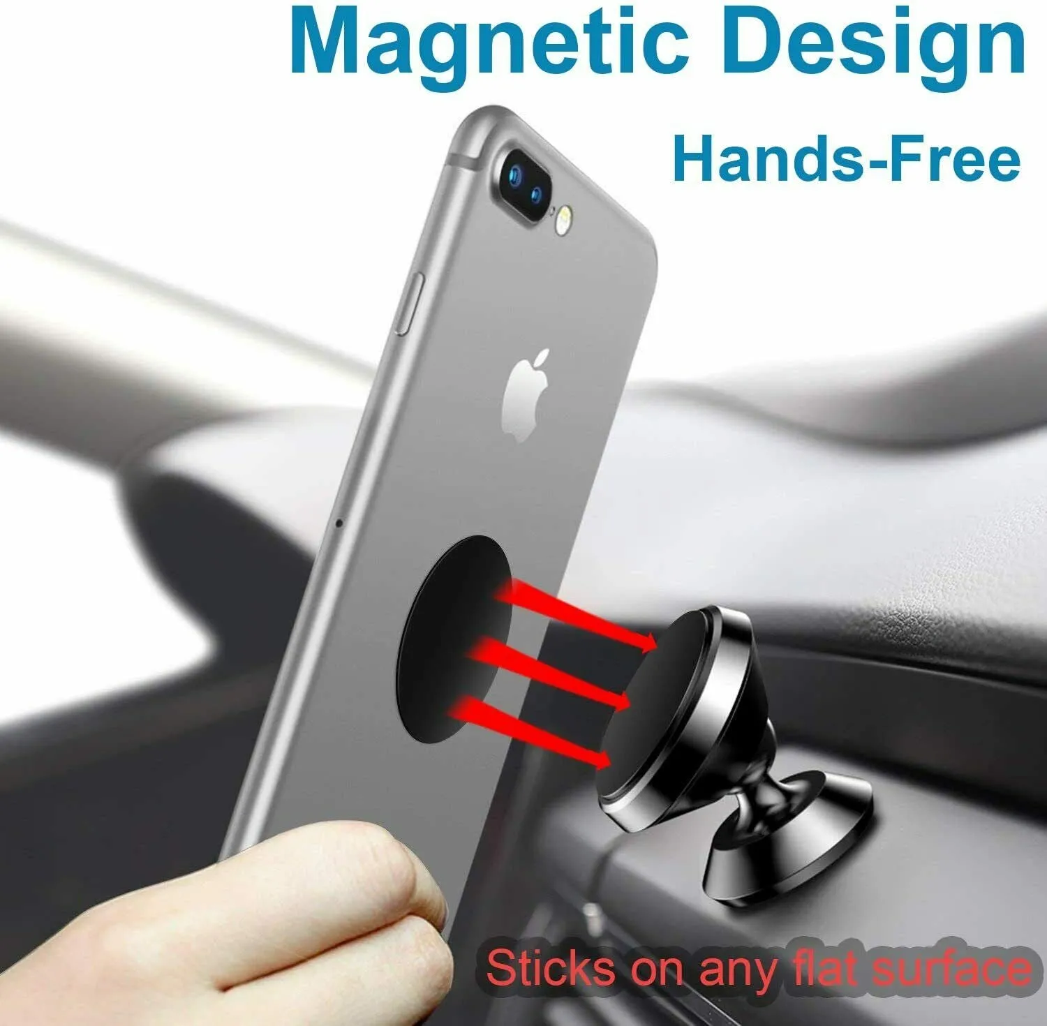 2 Pack Magnetic Car Mount Phone Holder Stand Dashboard For iPhone Android Samsung