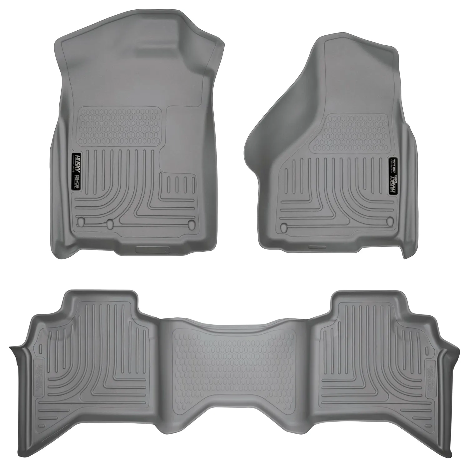 2009-2014 Dodge, Ram 1500 Quad Cab Front & 2nd Seat Floor Liners - Grey