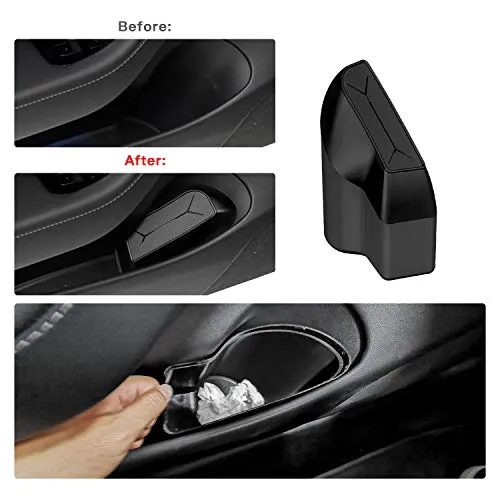 2018 2019 2020 Tesla Model 3 Door Side Door Garbage Can Trash Container Auto Interior Accessories Storage Bin Pocket Organizer Storage Box (2PCS Right & Left)