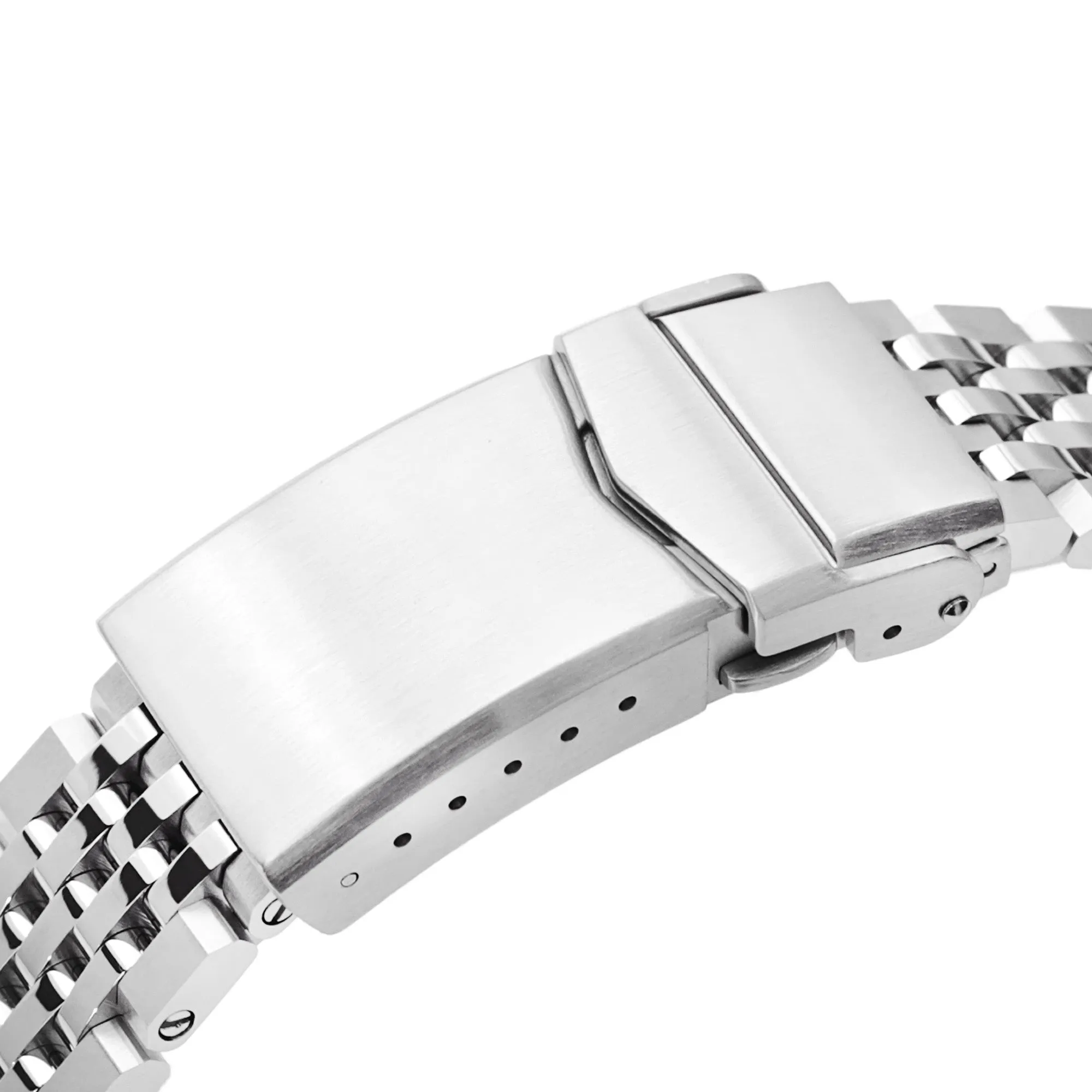 20mm Asteroid Watch Band for Seiko Alpinist SARB017 SPB155 SBEJ005 (compatible with Hamilton Khaki H70455733), Stainless Steel - Polished Center Links, V Diver Clasp