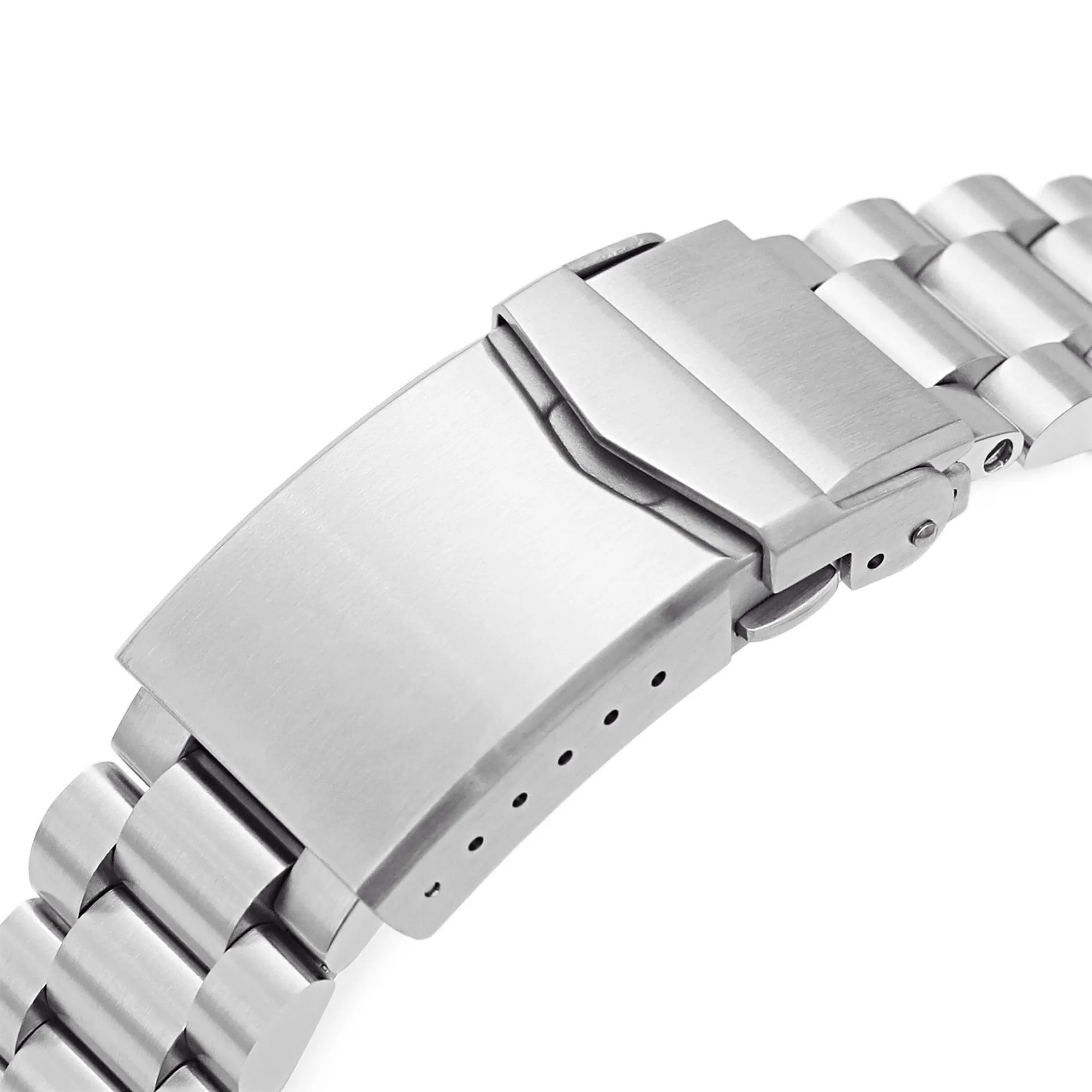 20mm Endmill Watch Band compatible with Seiko SKX013, 316L Stainless Steel Brushed V-Clasp