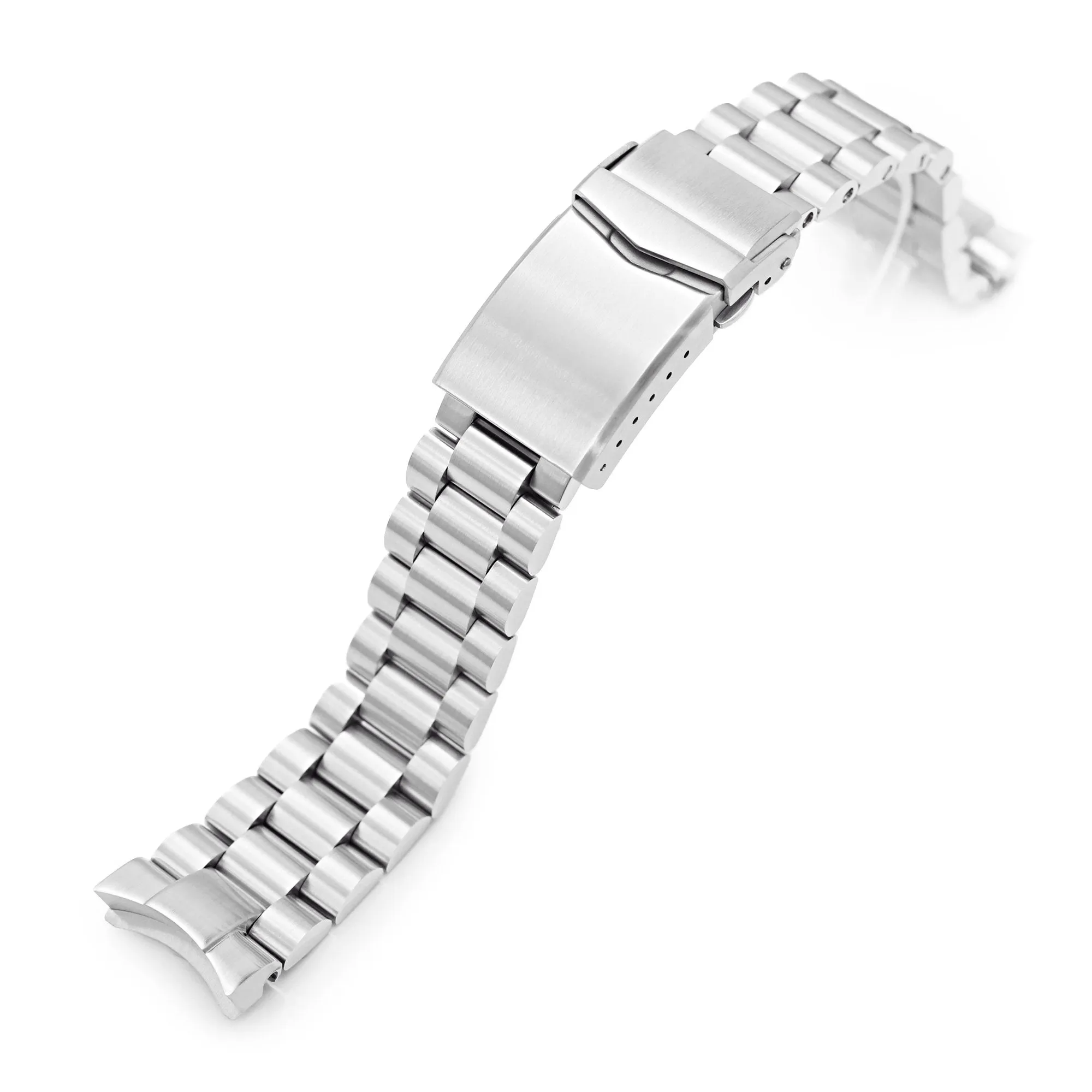 20mm Endmill Watch Band compatible with Seiko SKX013, 316L Stainless Steel Brushed V-Clasp