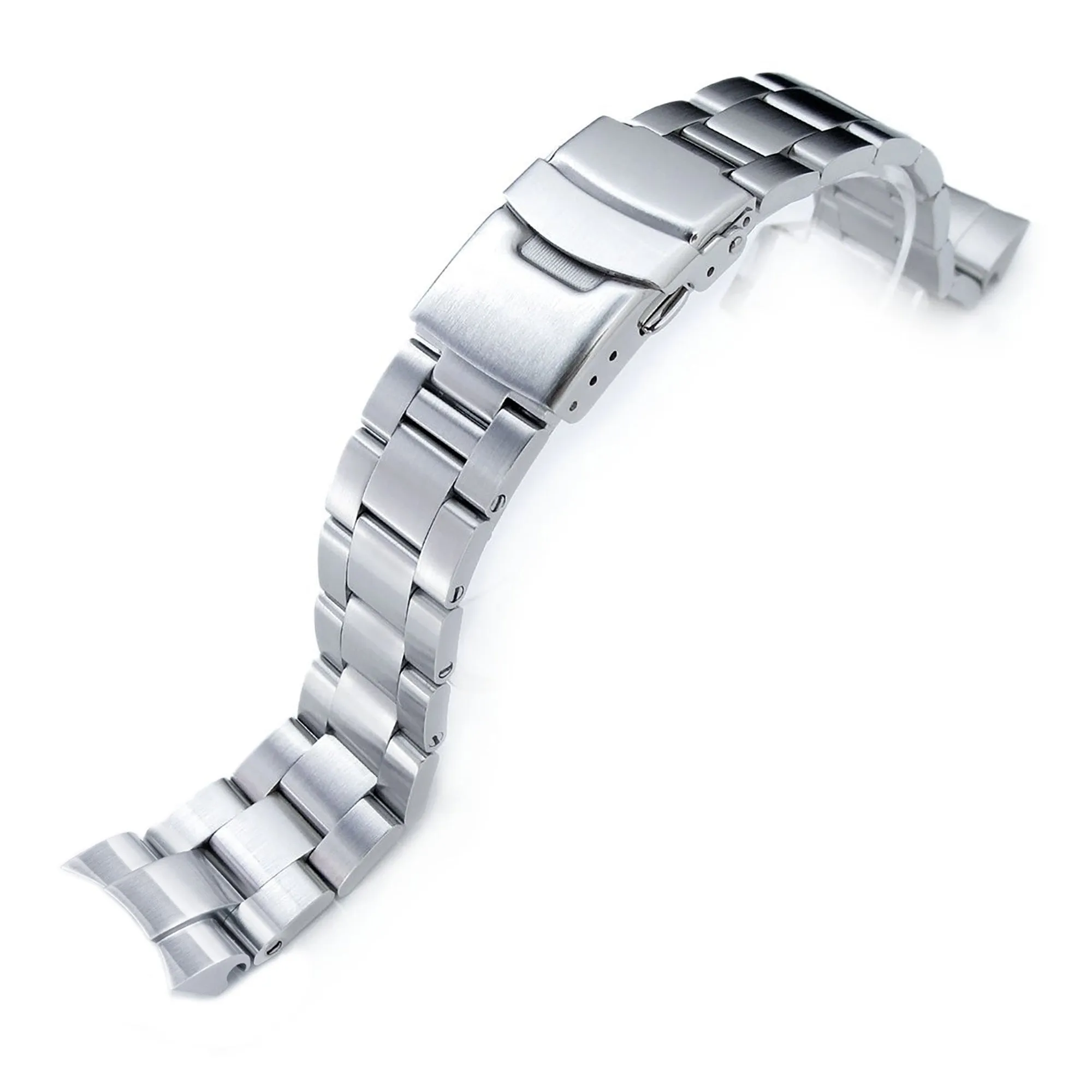 20mm Super-O Boyer Watch Band compatible with Seiko Solar Power SSC015, Diver Clasp Brushed