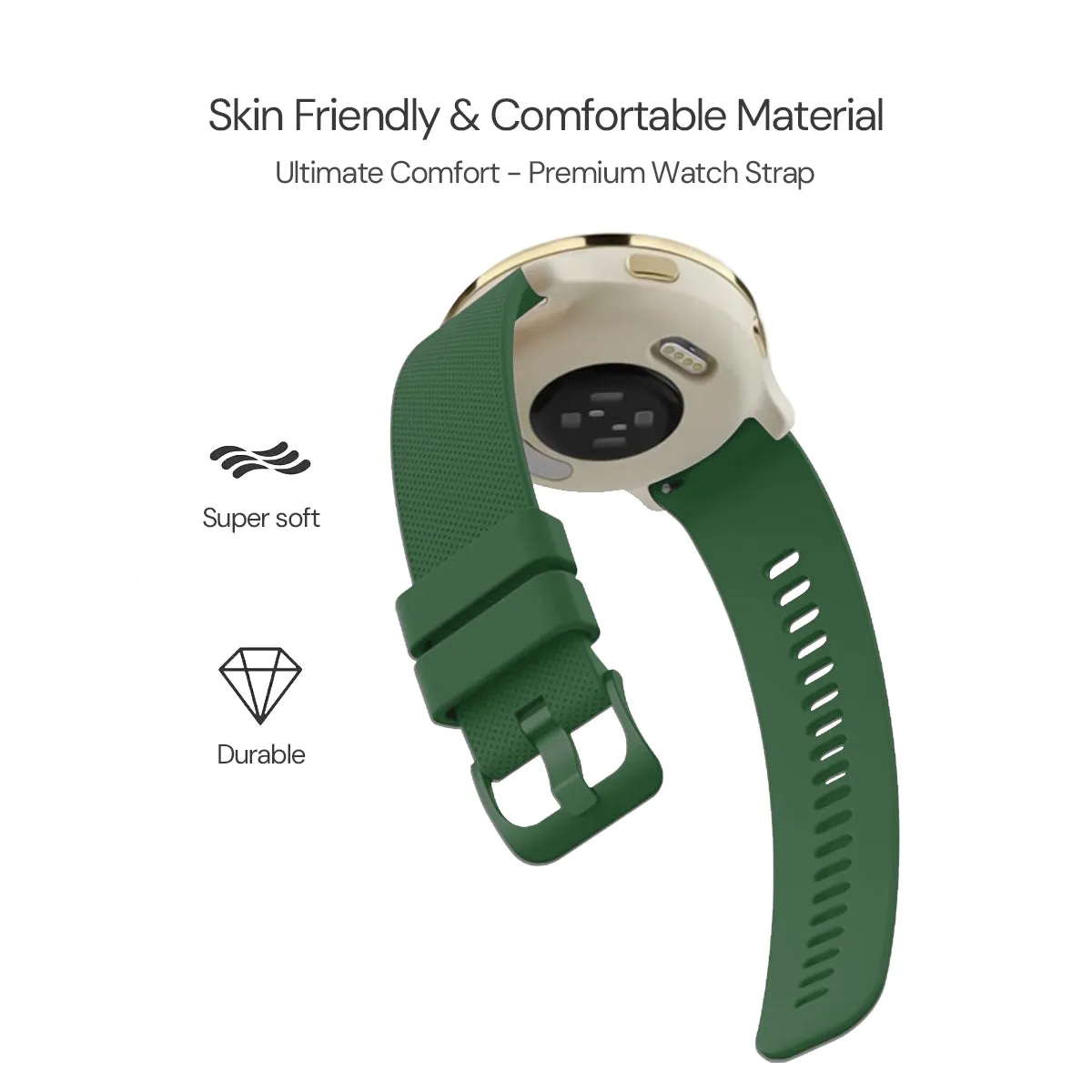 20mm Watch Bands Silicone Bands | Samsung Galaxy Watch 6/5/4 Band 40/ 44mm, Galaxy Watch 6 Classic Bands 43m/47mm | Dark Green