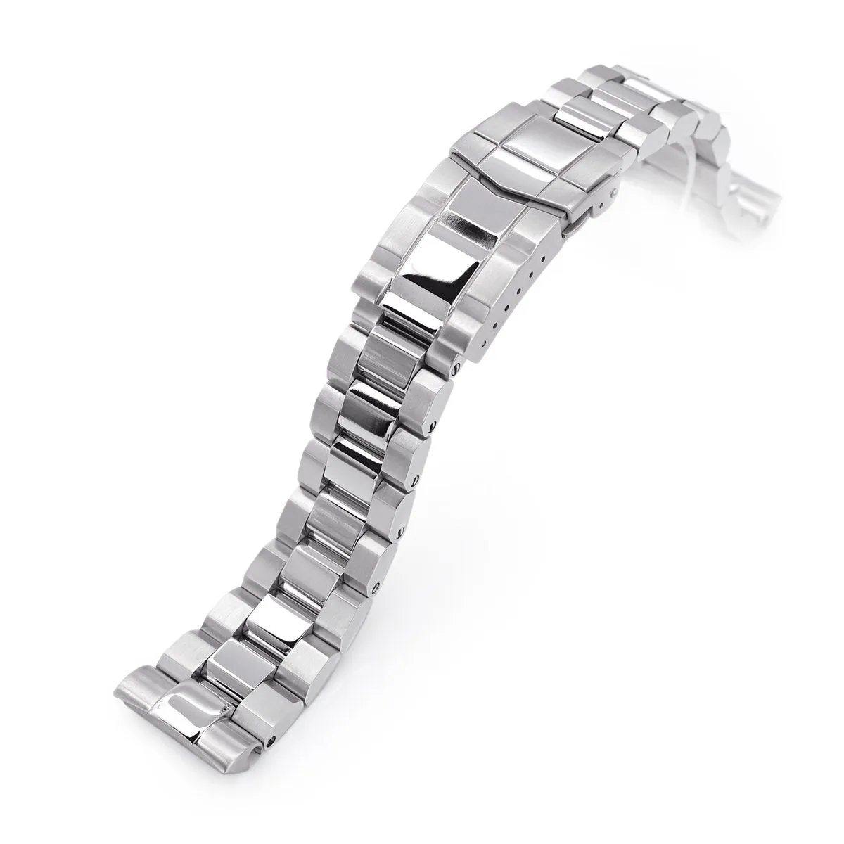 22mm Hexad Watch Band for Seiko New Turtles SRP777 SRP775 SRPA21 (PADI), Stainless Steel - Brushed, Polished Center Links, SUB Diver Clasp