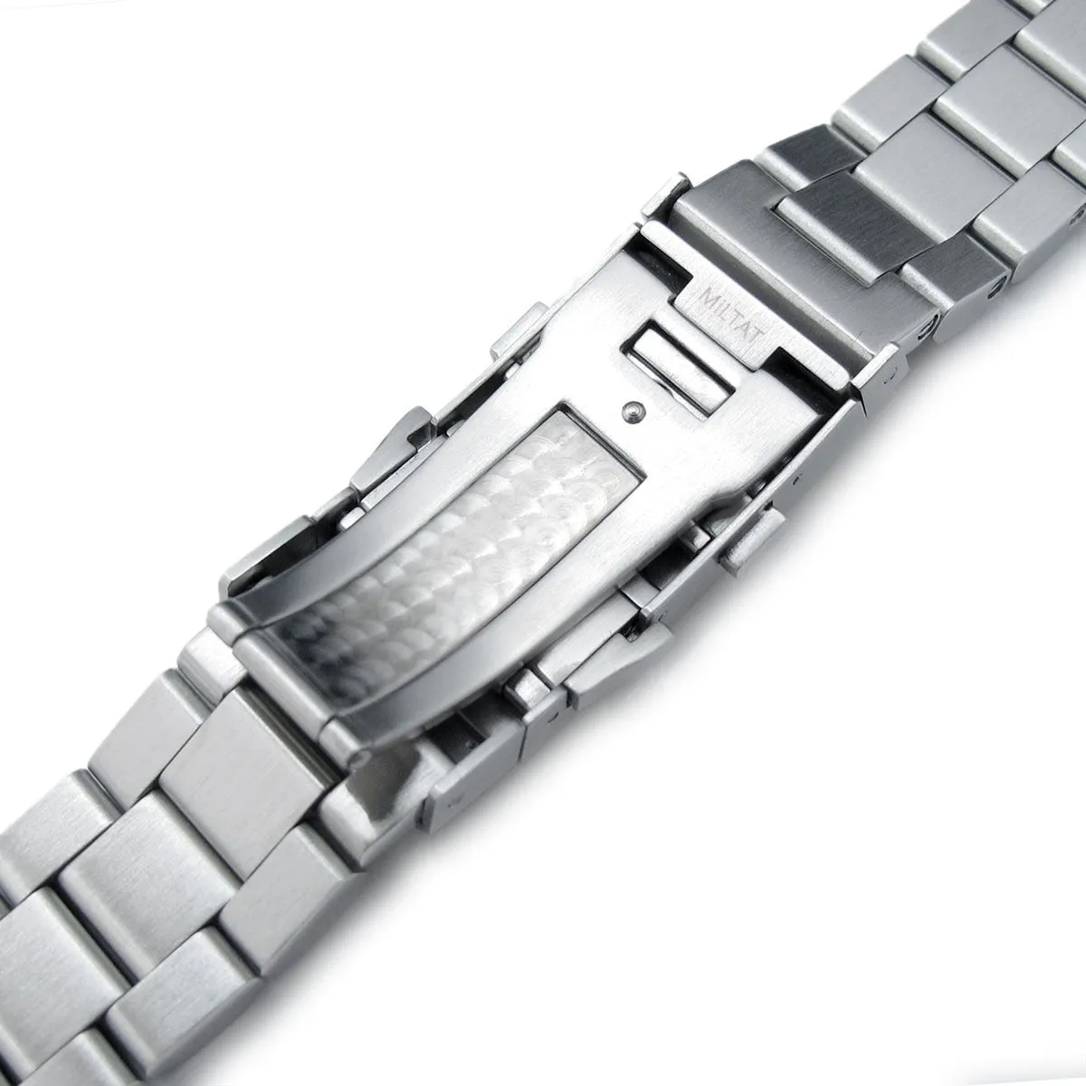 22mm Hexad Watch Band for Seiko Samurai SRPB51 SRPB09 SRPC93, Stainless Steel - Brushed, Wetsuit Ratchet Diver Clasp