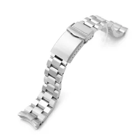 22mm Hexad Watch Band for Seiko SKX007 SKX009 SKX011, Stainless Steel - Brushed, V Diver Clasp