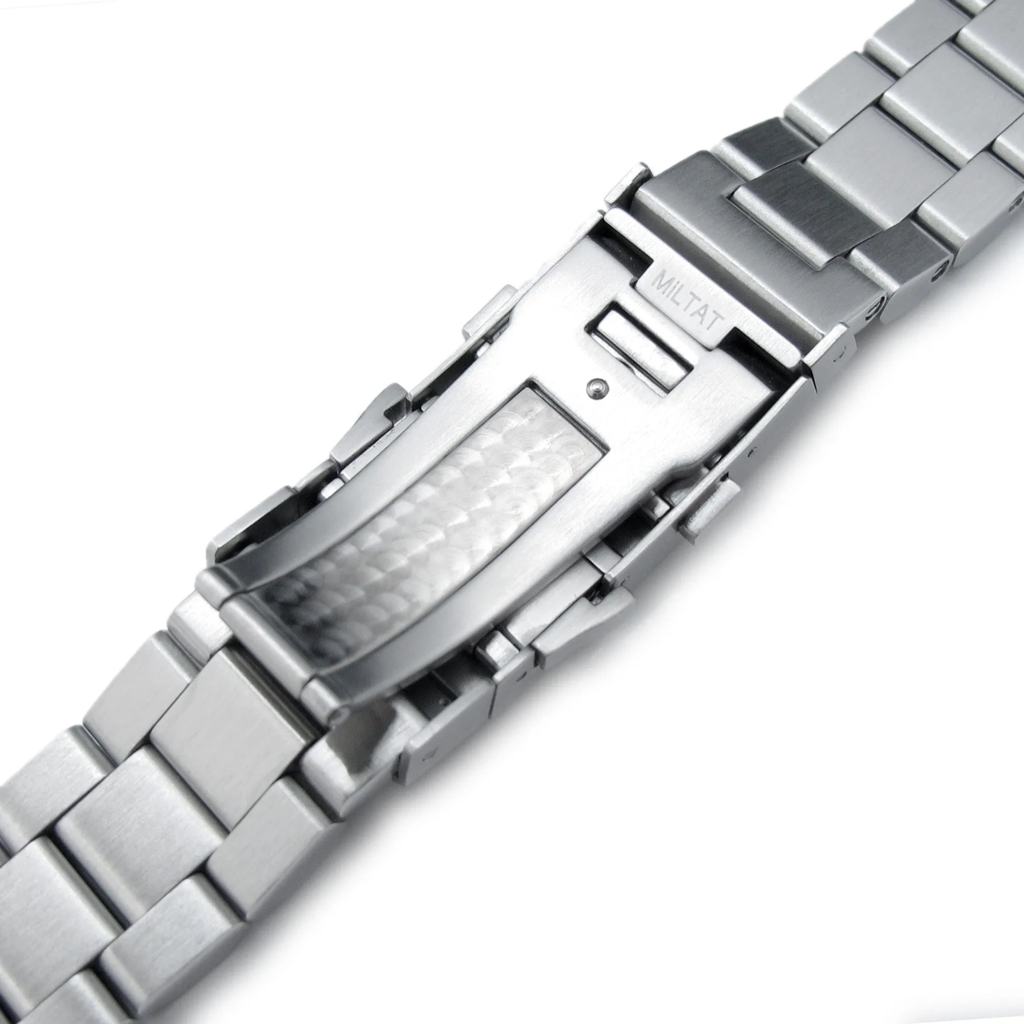 22mm Hexad Watch Band Straight Lug, 316L Stainless Steel Wetsuit Ratchet Buckle Brushed