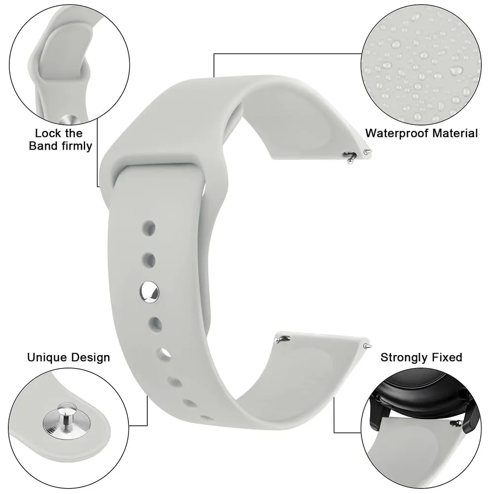 22mm Silicone Bands | Samsung Galaxy Watch 3 45mm/Galaxy Watch 46mm/Gear S3 Frontier/Classic | Grey