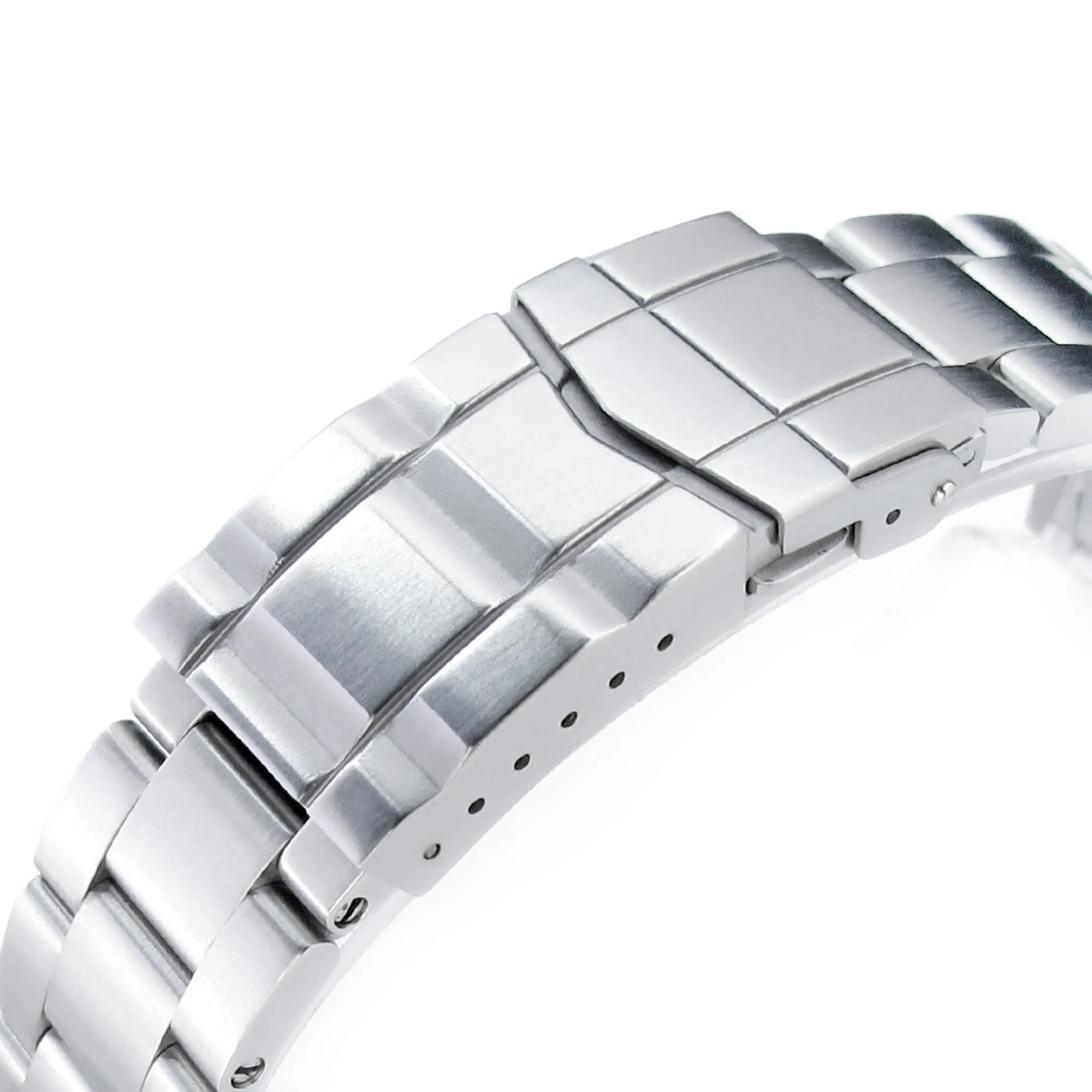 22mm Super-O Boyer Watch Band compatible with Orient Mako II & Ray II, 316L Stainless Steel Brushed SUB Clasp