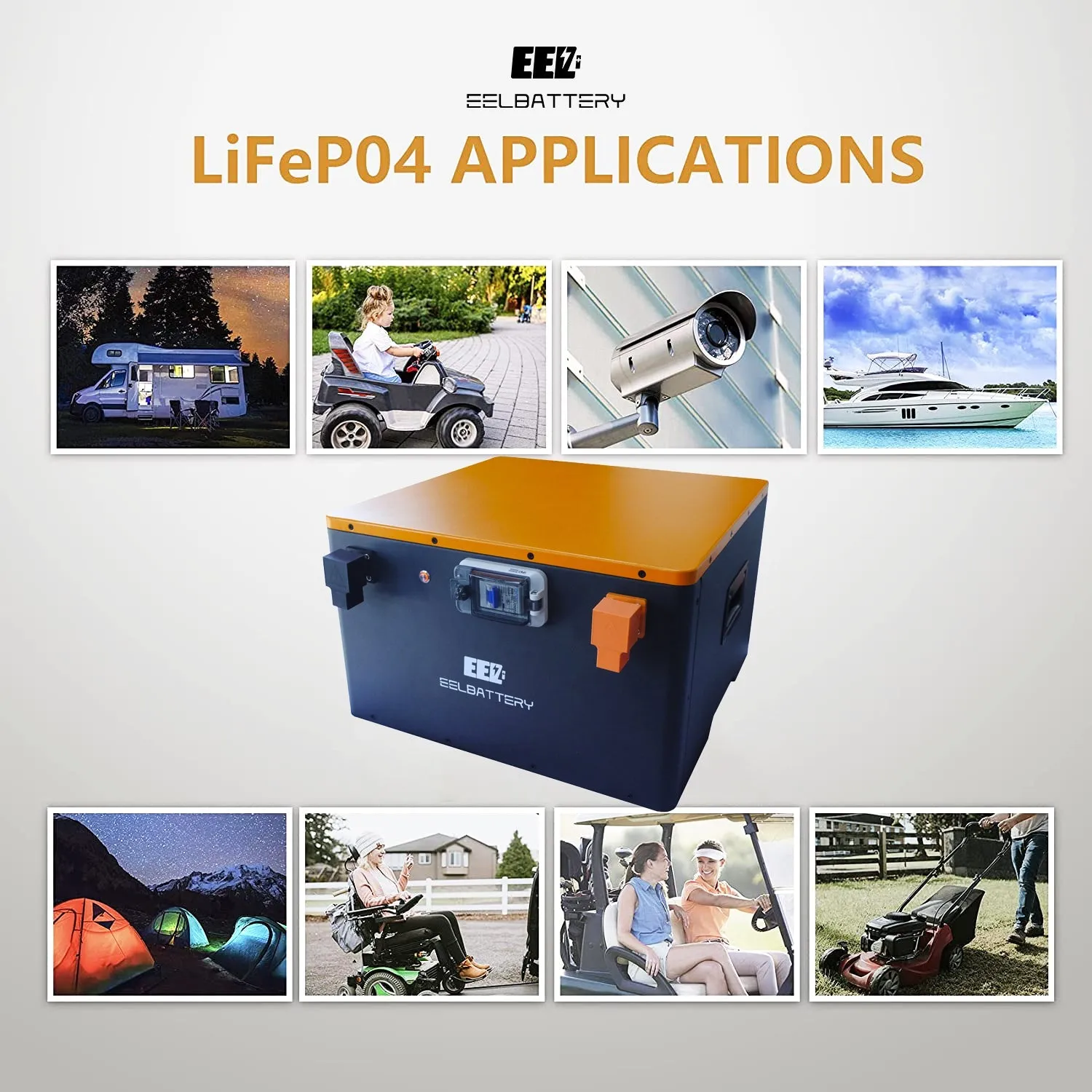 24V Battery Pack Lifepo4 with JK 200A Active Balance BMS for Solar Power,Golf Cart,RV,EV