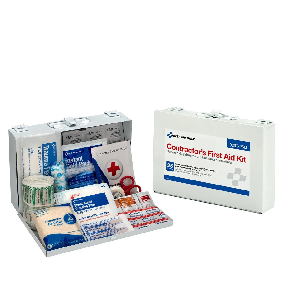 25 Person Contractor First Aid Kit, Metal Case