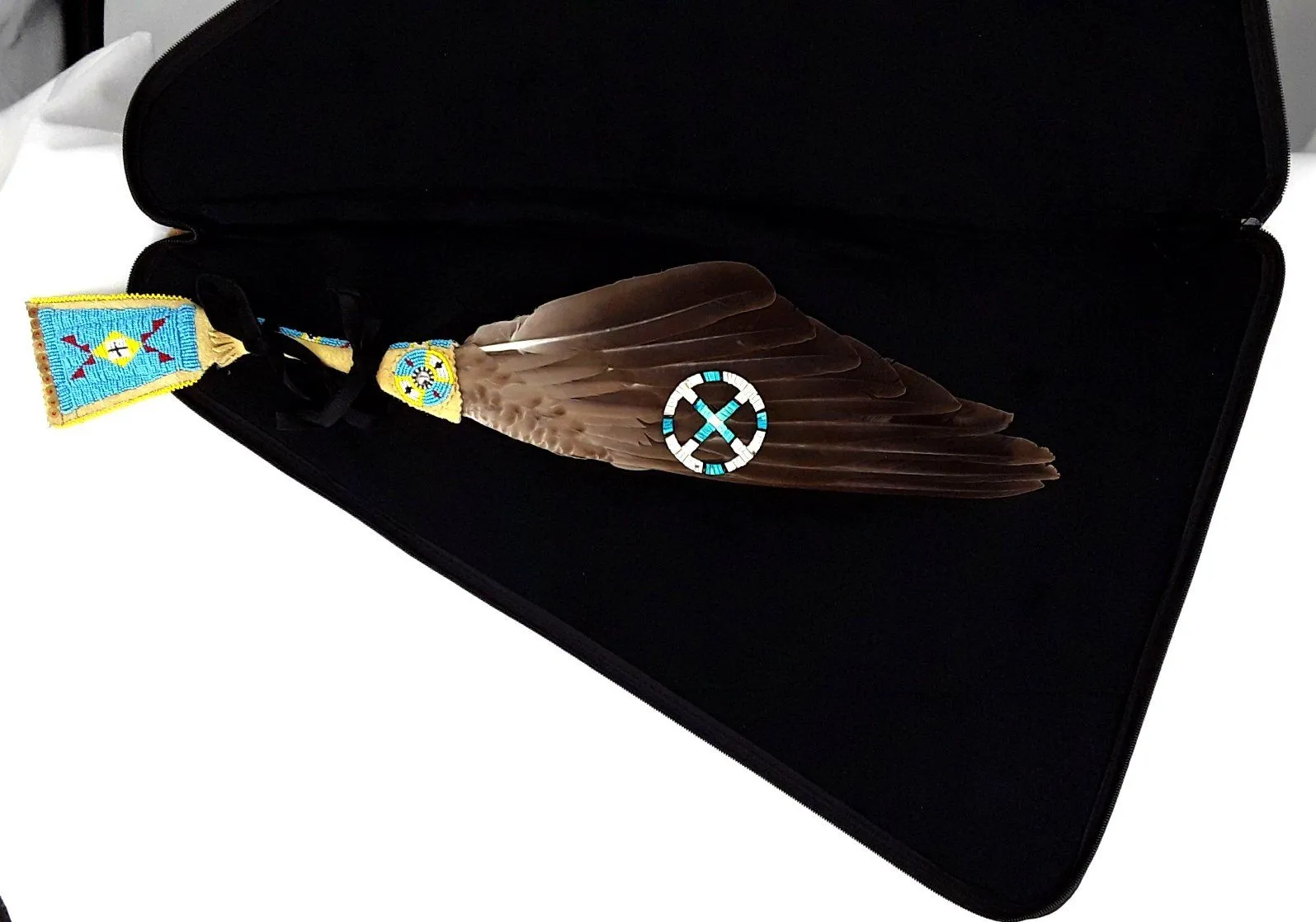 27 Inch Fan Case - Travois Tipi Deep Lake