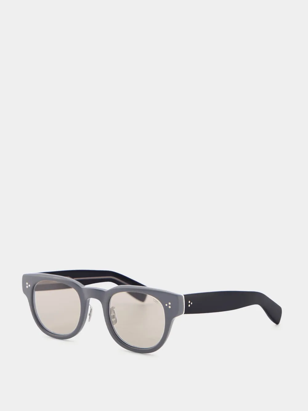 329 Round Black Acetate Sunglasses