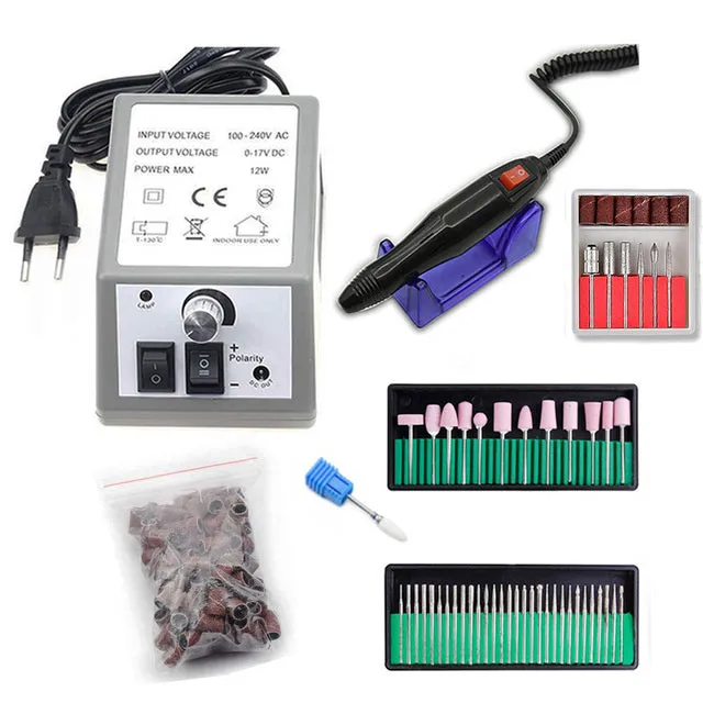 32W 35000RPM Nail Drill Machine Set With Sanding Band Professional Milling Manicure Machine Set Kit With Nail drill Bit Set Kit