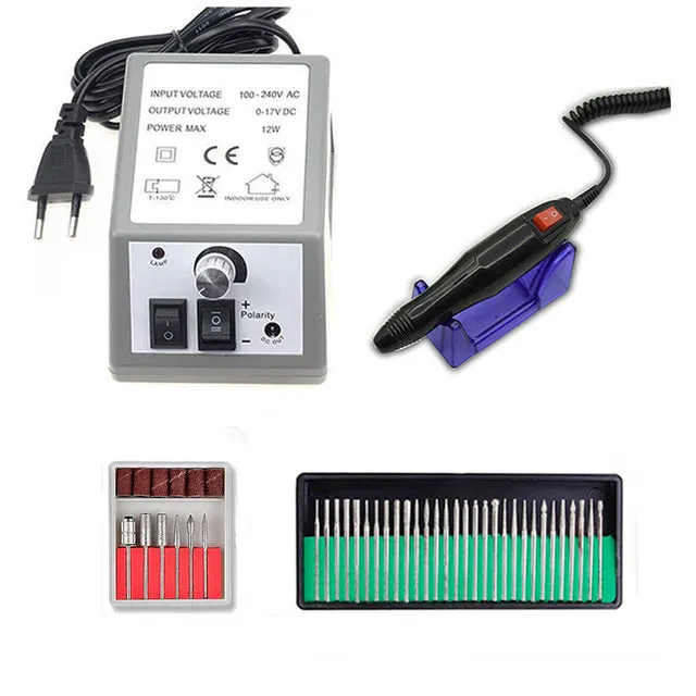 32W 35000RPM Nail Drill Machine Set With Sanding Band Professional Milling Manicure Machine Set Kit With Nail drill Bit Set Kit