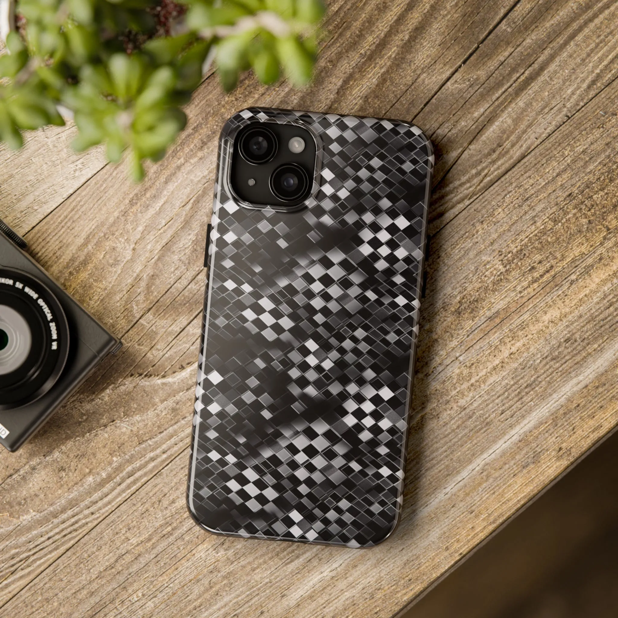 3D Checkerboard Print Pattern Design Tough Phone Case compatible with a large variety of iPhone models, Phone Case, Gift