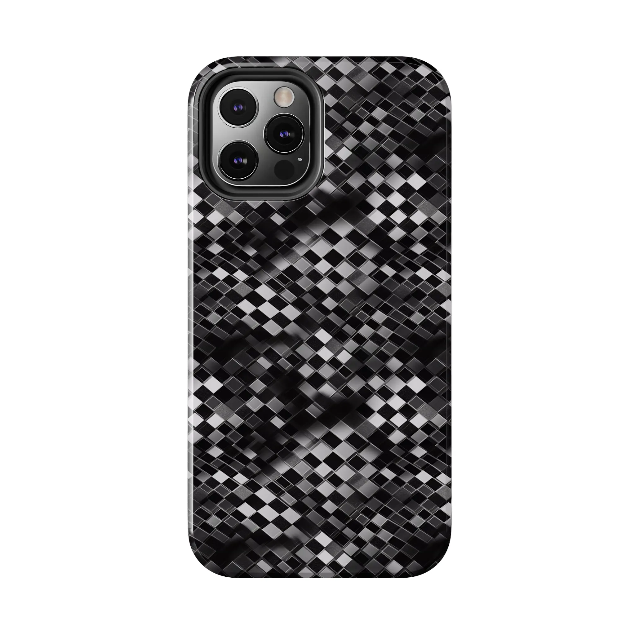 3D Checkerboard Print Pattern Design Tough Phone Case compatible with a large variety of iPhone models, Phone Case, Gift