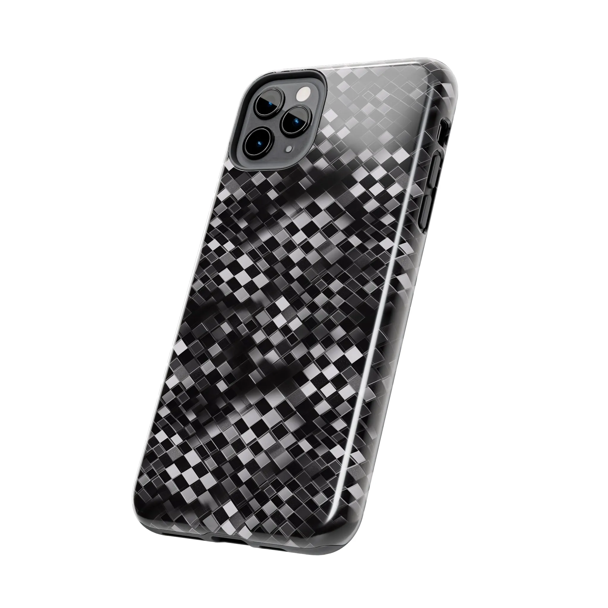 3D Checkerboard Print Pattern Design Tough Phone Case compatible with a large variety of iPhone models, Phone Case, Gift