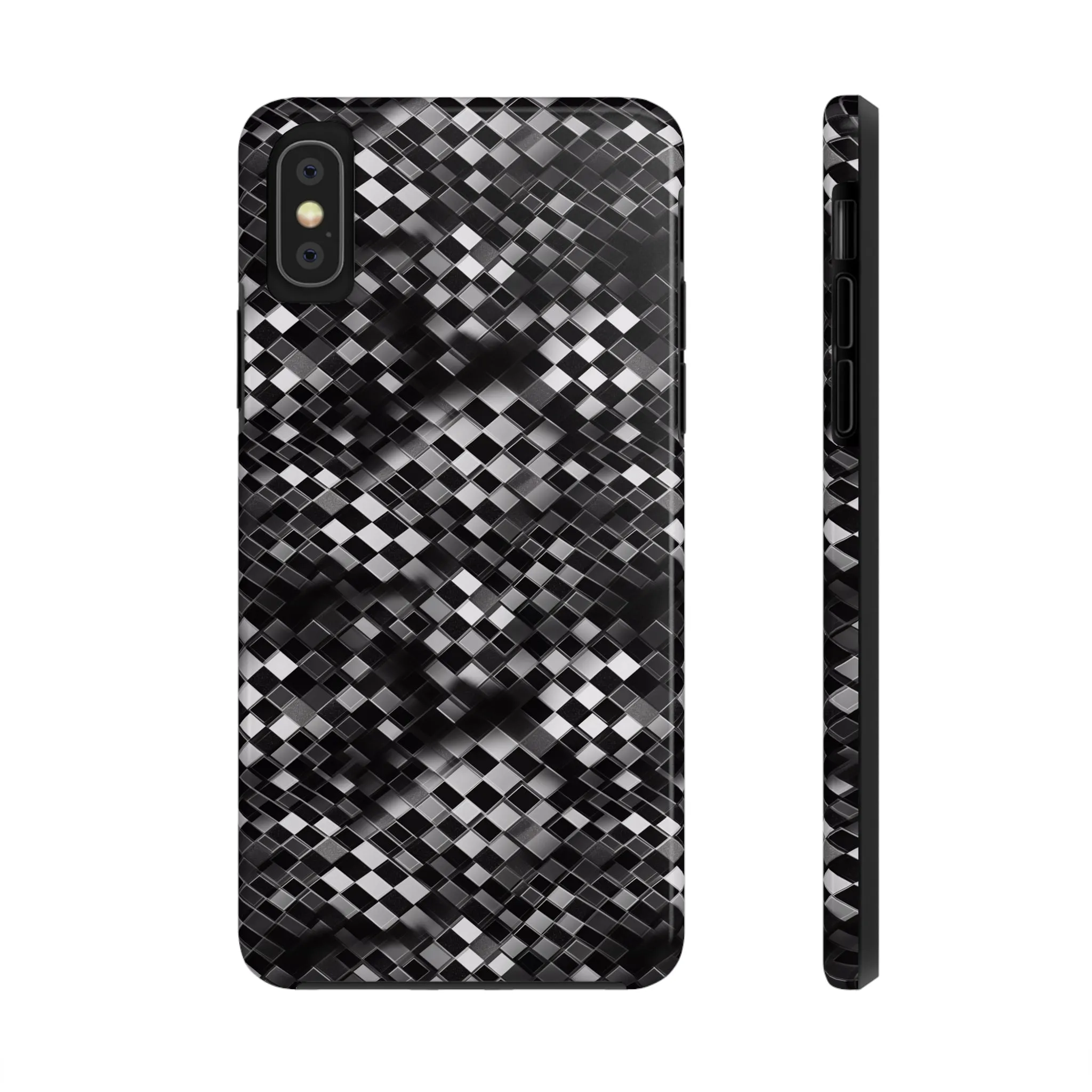 3D Checkerboard Print Pattern Design Tough Phone Case compatible with a large variety of iPhone models, Phone Case, Gift