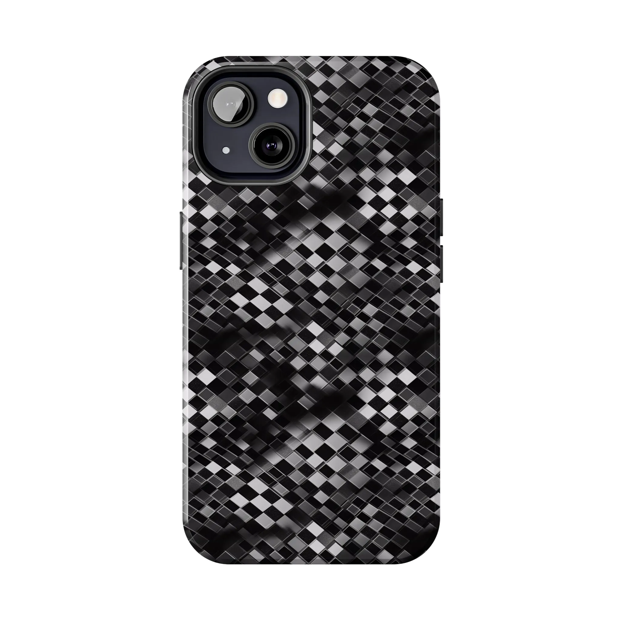 3D Checkerboard Print Pattern Design Tough Phone Case compatible with a large variety of iPhone models, Phone Case, Gift