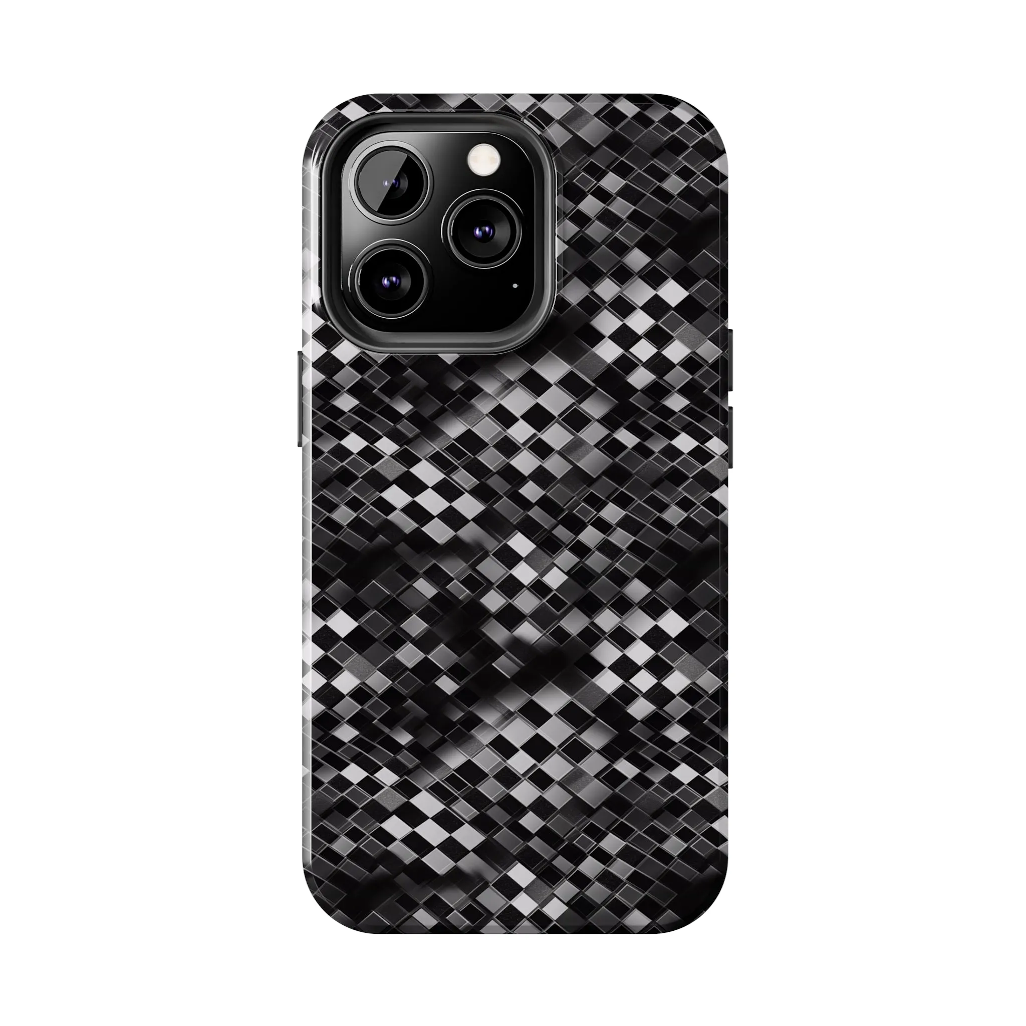 3D Checkerboard Print Pattern Design Tough Phone Case compatible with a large variety of iPhone models, Phone Case, Gift