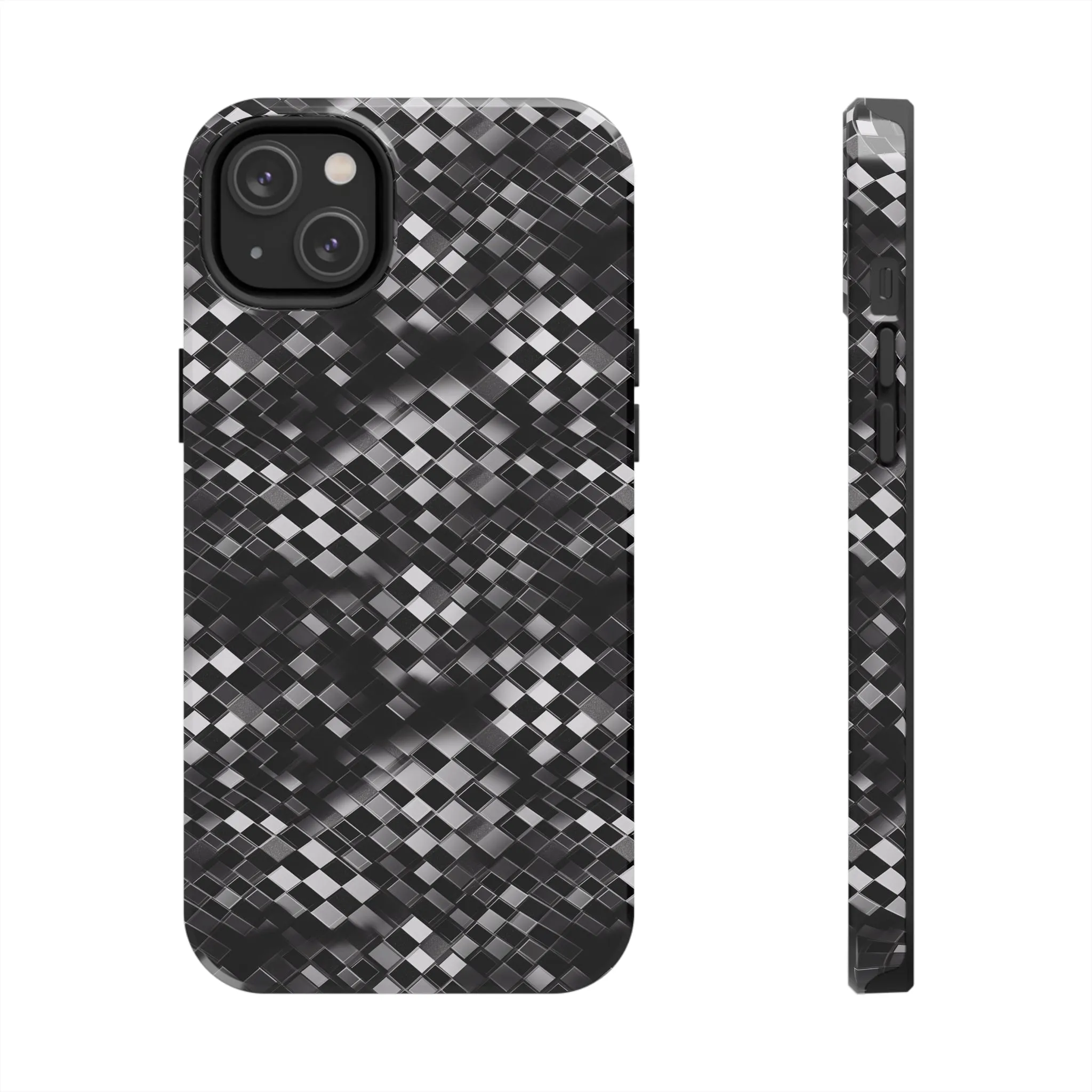 3D Checkerboard Print Pattern Design Tough Phone Case compatible with a large variety of iPhone models, Phone Case, Gift