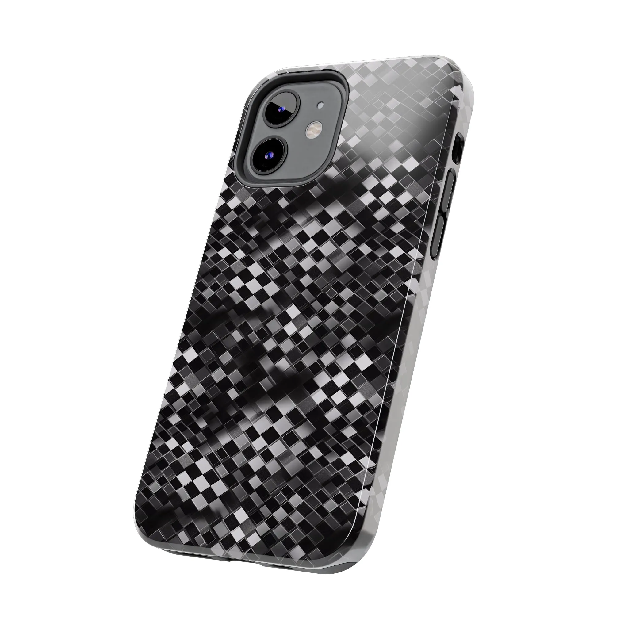 3D Checkerboard Print Pattern Design Tough Phone Case compatible with a large variety of iPhone models, Phone Case, Gift