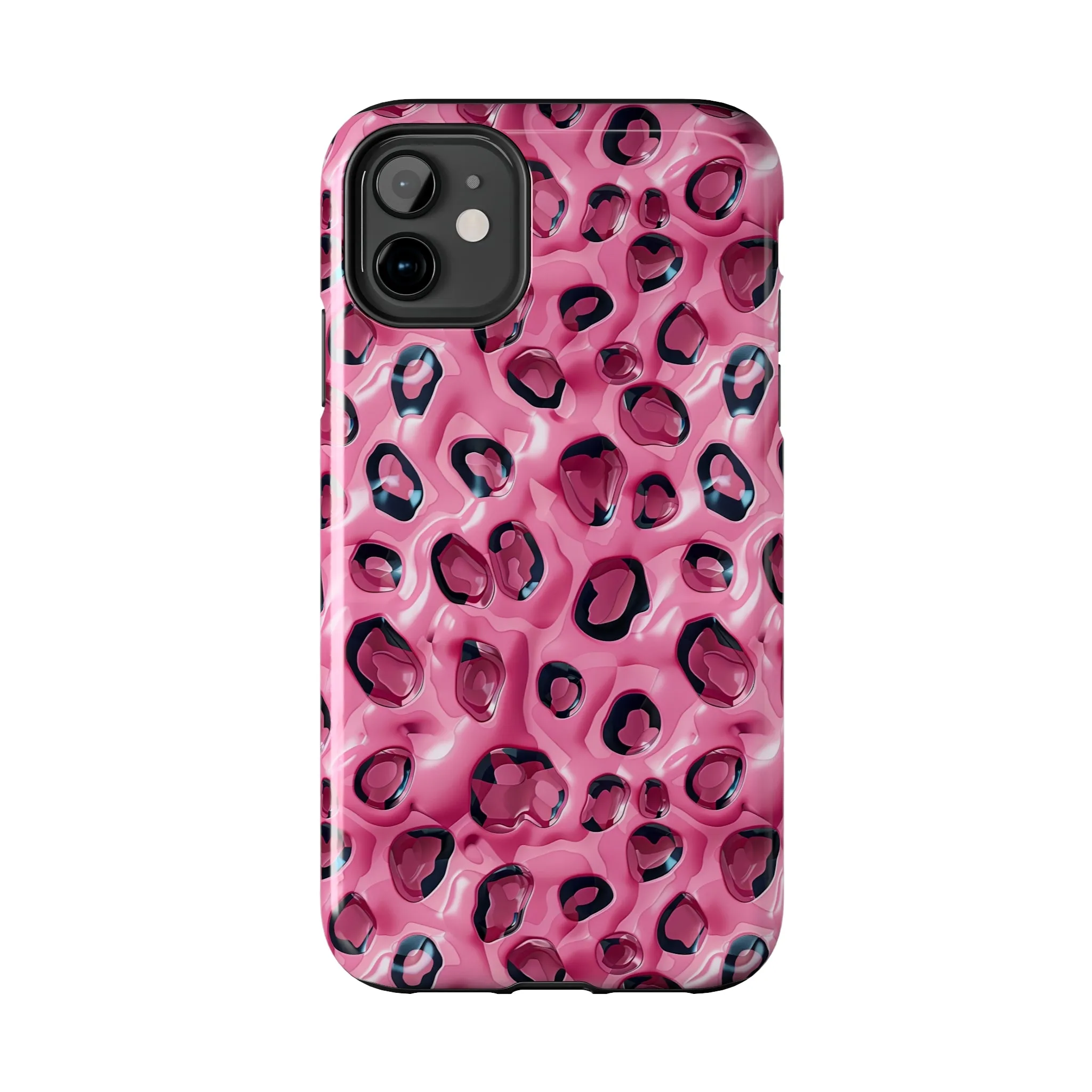 3D Pink Leopard Print pattern iPhone Case, Aesthetic Phone Cover, Artsy 3D Design, Protective Phone Cover compatible with a large variety of iPhone models, Phone Case, Gift