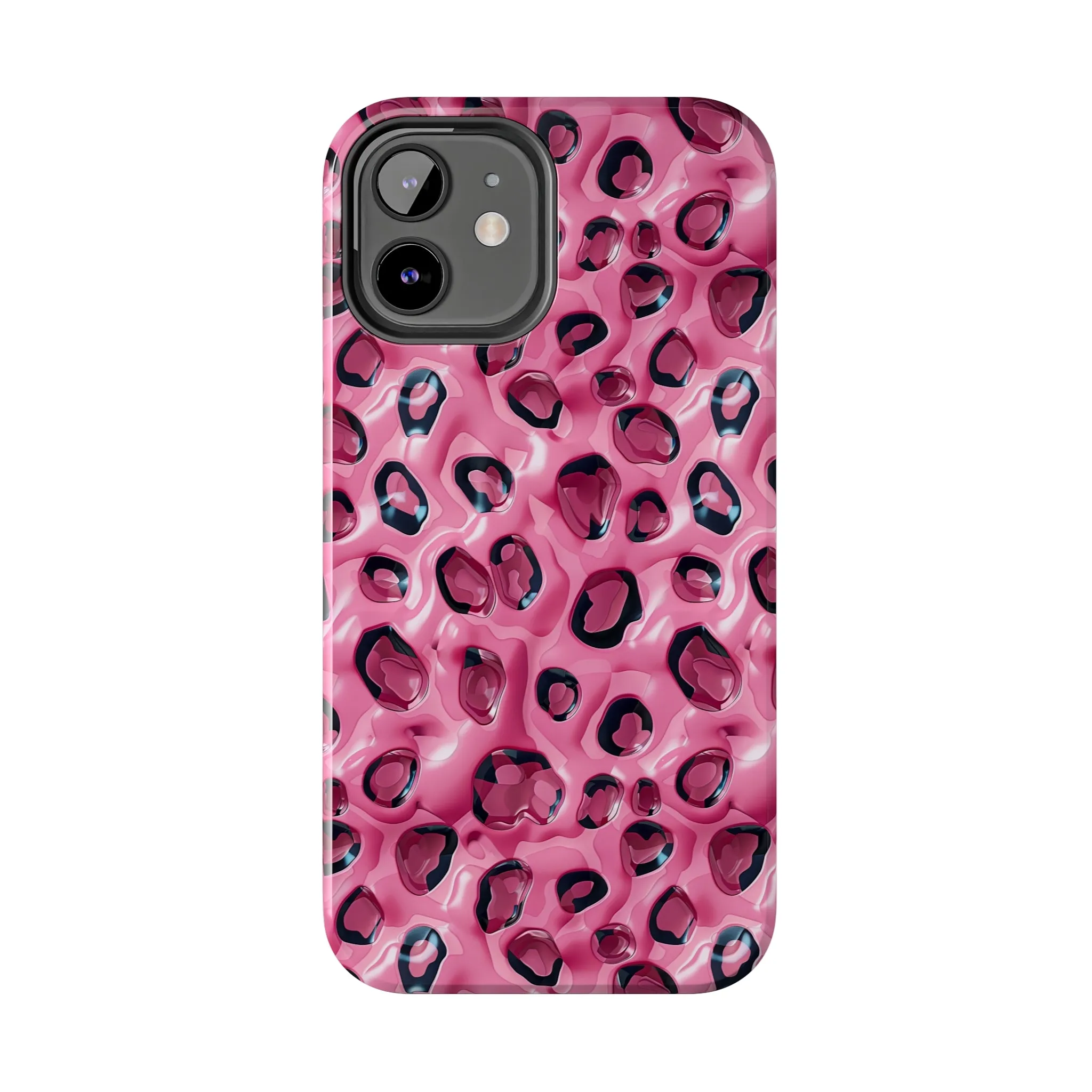 3D Pink Leopard Print pattern iPhone Case, Aesthetic Phone Cover, Artsy 3D Design, Protective Phone Cover compatible with a large variety of iPhone models, Phone Case, Gift