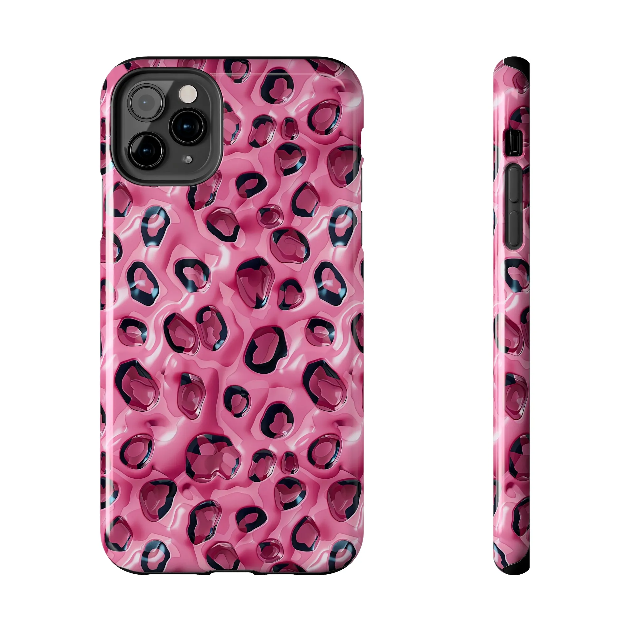 3D Pink Leopard Print pattern iPhone Case, Aesthetic Phone Cover, Artsy 3D Design, Protective Phone Cover compatible with a large variety of iPhone models, Phone Case, Gift