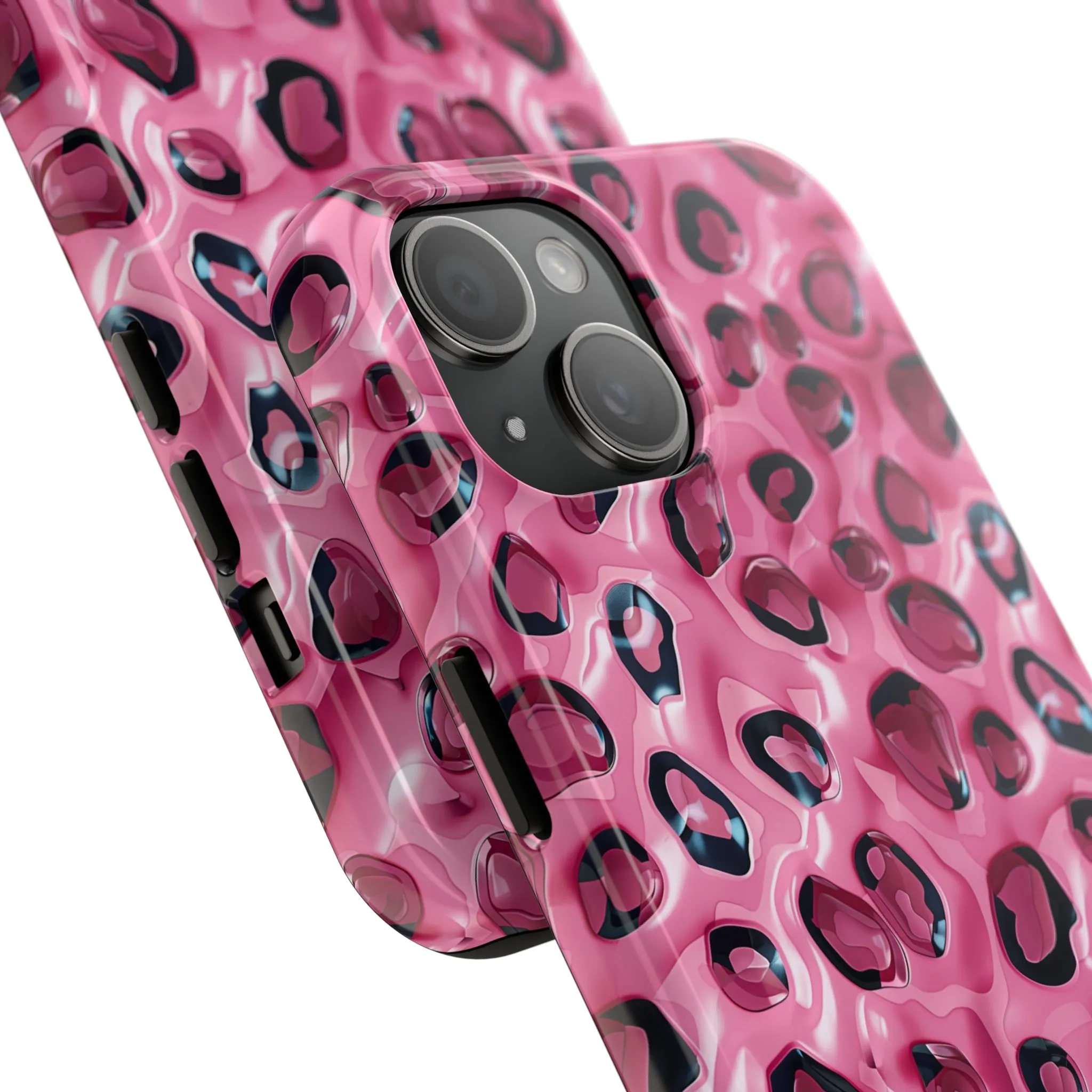 3D Pink Leopard Print pattern iPhone Case, Aesthetic Phone Cover, Artsy 3D Design, Protective Phone Cover compatible with a large variety of iPhone models, Phone Case, Gift