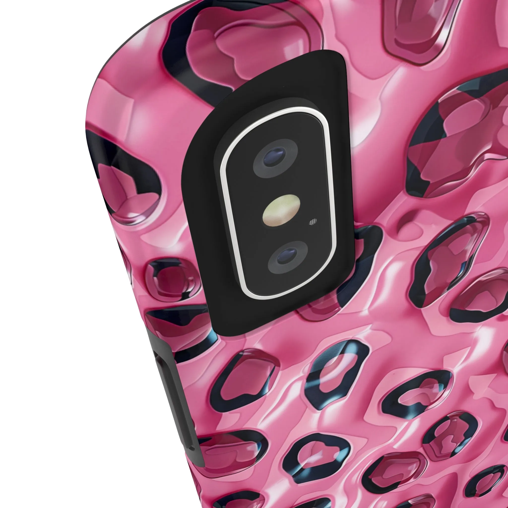 3D Pink Leopard Print pattern iPhone Case, Aesthetic Phone Cover, Artsy 3D Design, Protective Phone Cover compatible with a large variety of iPhone models, Phone Case, Gift