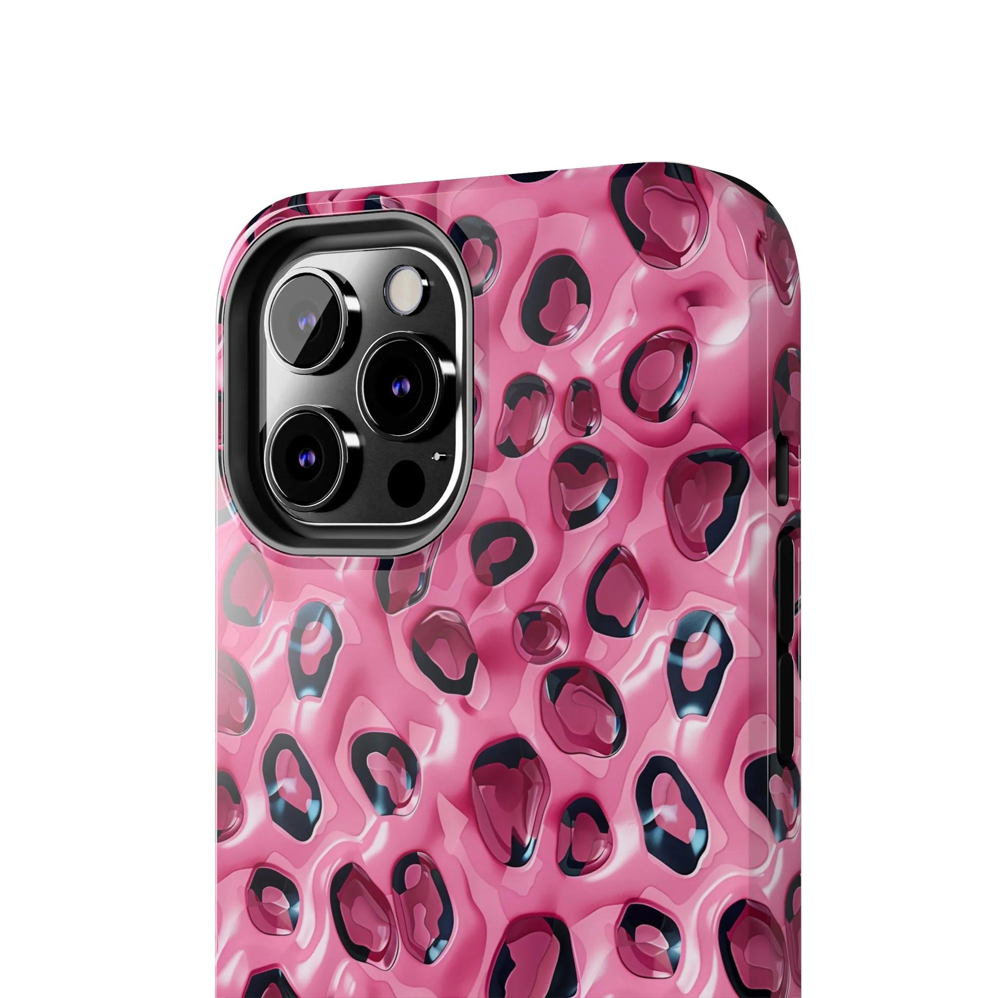 3D Pink Leopard Print pattern iPhone Case, Aesthetic Phone Cover, Artsy 3D Design, Protective Phone Cover compatible with a large variety of iPhone models, Phone Case, Gift