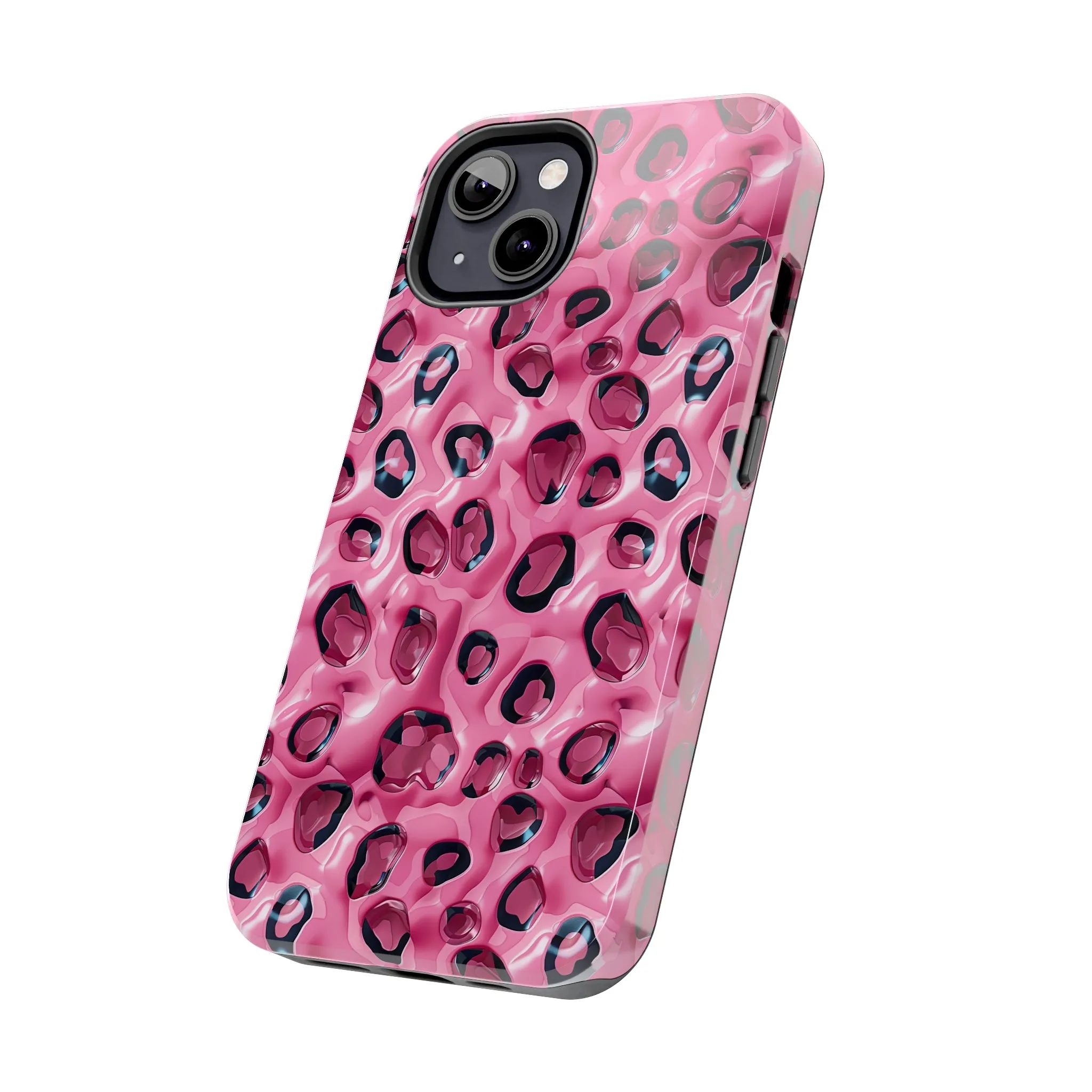 3D Pink Leopard Print pattern iPhone Case, Aesthetic Phone Cover, Artsy 3D Design, Protective Phone Cover compatible with a large variety of iPhone models, Phone Case, Gift