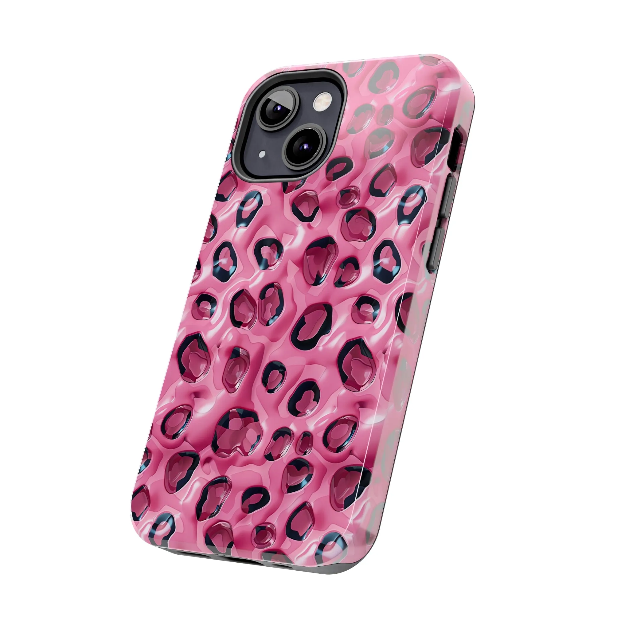 3D Pink Leopard Print pattern iPhone Case, Aesthetic Phone Cover, Artsy 3D Design, Protective Phone Cover compatible with a large variety of iPhone models, Phone Case, Gift