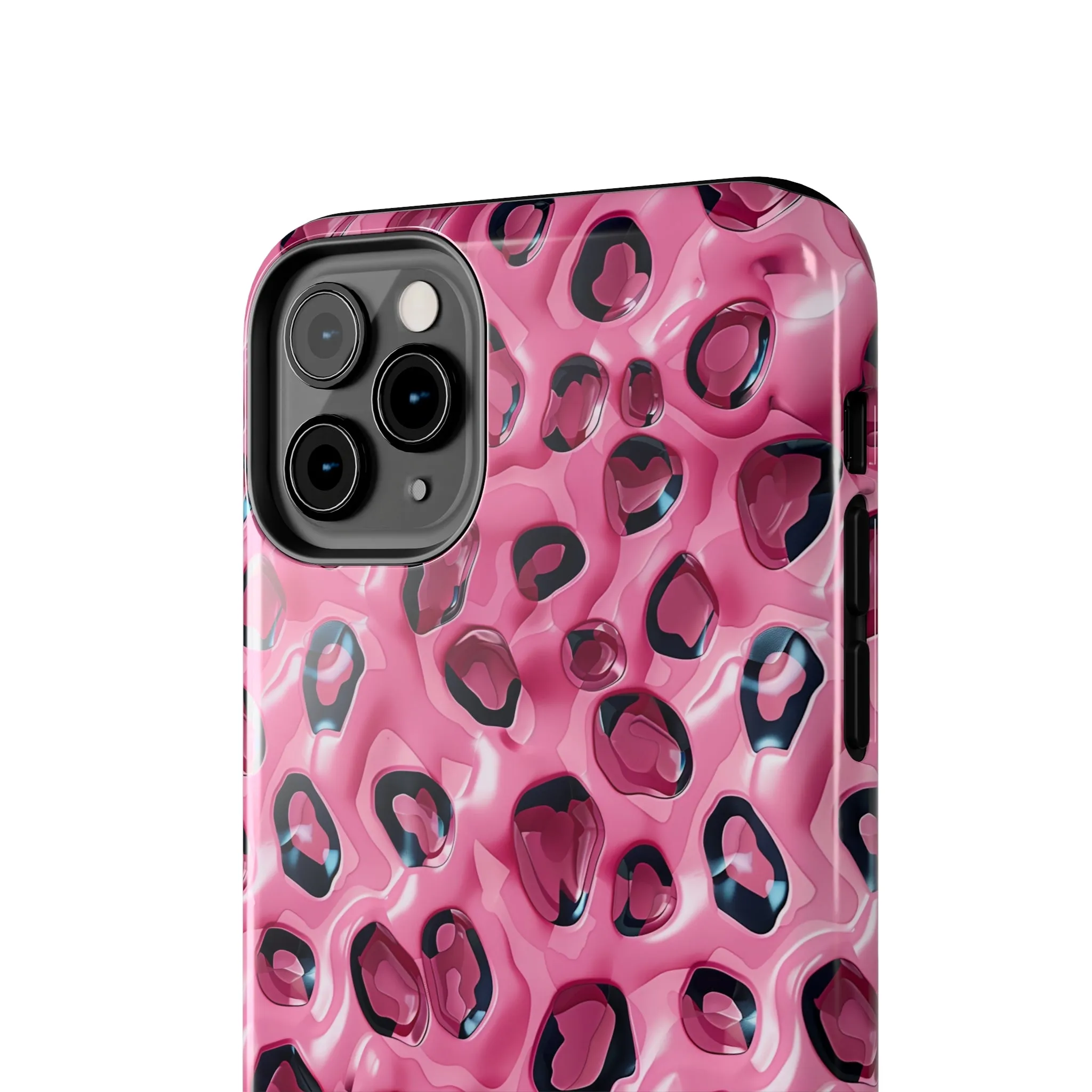 3D Pink Leopard Print pattern iPhone Case, Aesthetic Phone Cover, Artsy 3D Design, Protective Phone Cover compatible with a large variety of iPhone models, Phone Case, Gift