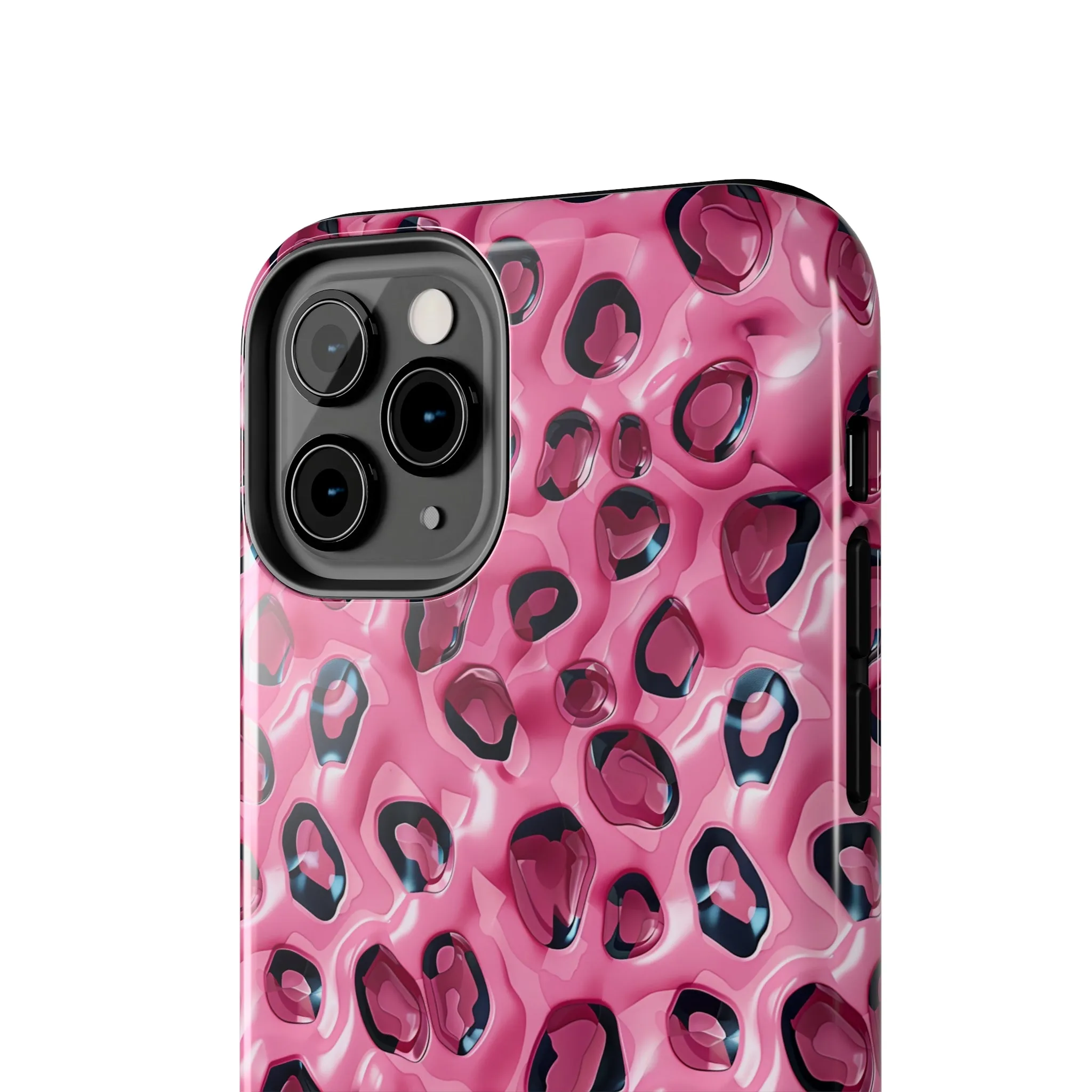 3D Pink Leopard Print pattern iPhone Case, Aesthetic Phone Cover, Artsy 3D Design, Protective Phone Cover compatible with a large variety of iPhone models, Phone Case, Gift