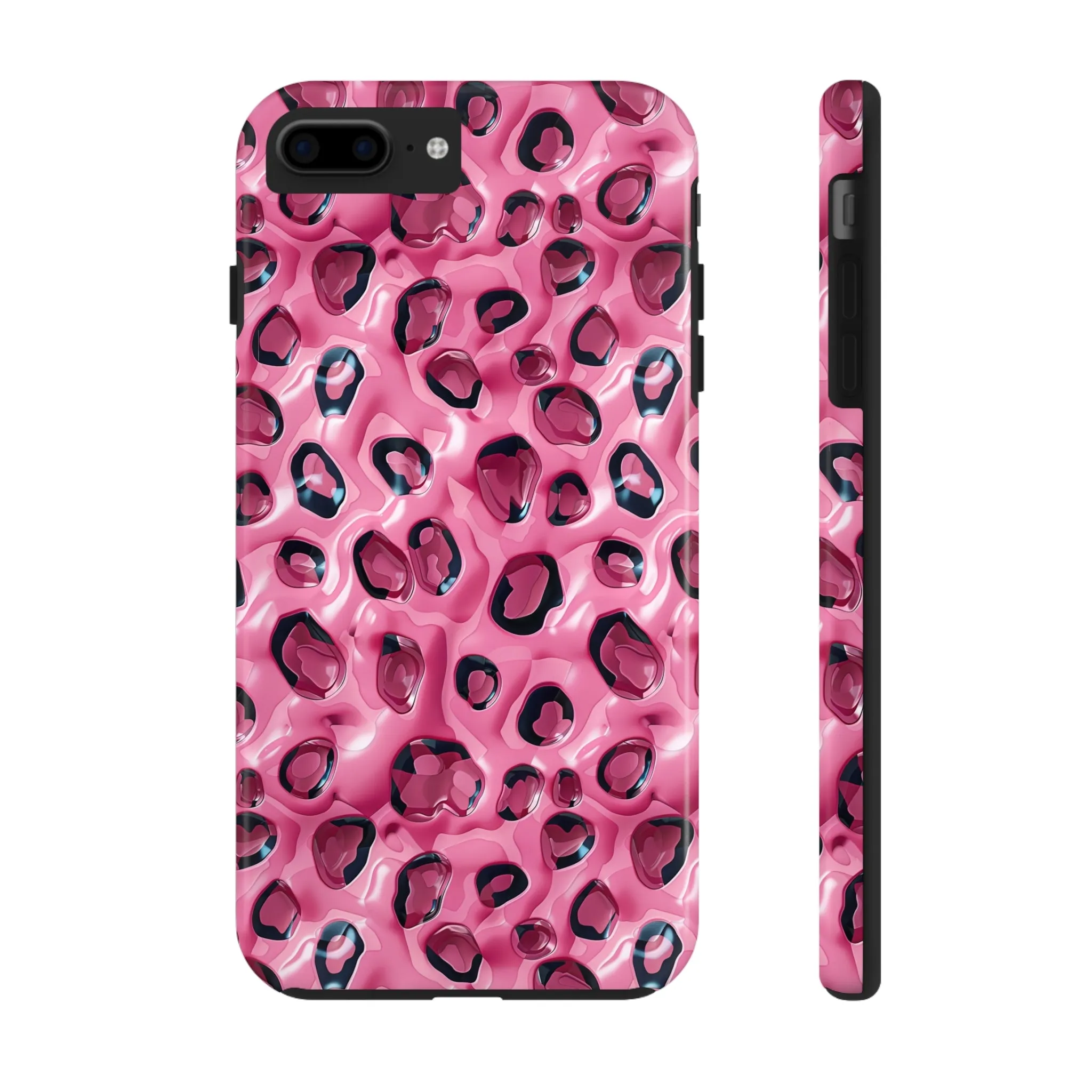 3D Pink Leopard Print pattern iPhone Case, Aesthetic Phone Cover, Artsy 3D Design, Protective Phone Cover compatible with a large variety of iPhone models, Phone Case, Gift