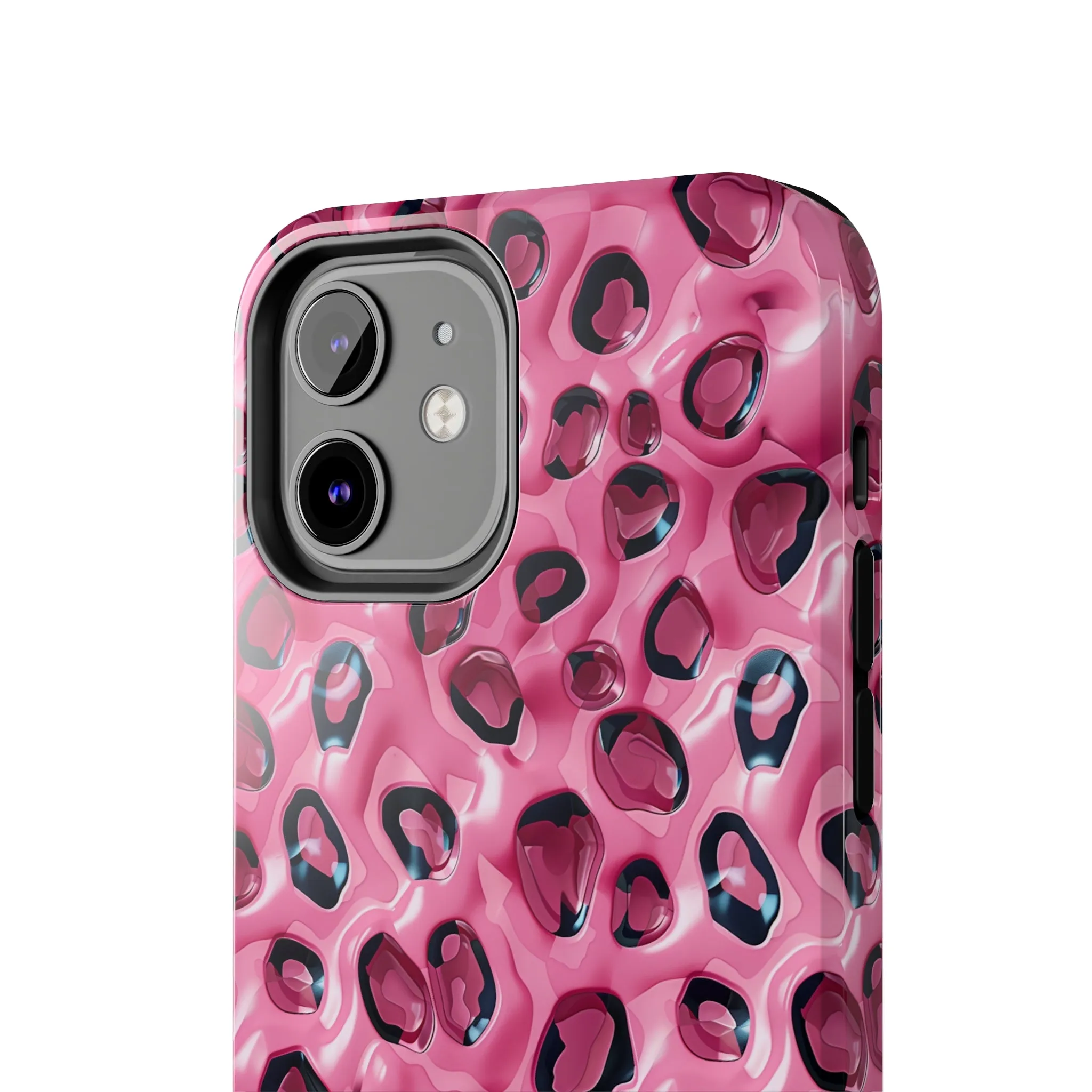 3D Pink Leopard Print pattern iPhone Case, Aesthetic Phone Cover, Artsy 3D Design, Protective Phone Cover compatible with a large variety of iPhone models, Phone Case, Gift