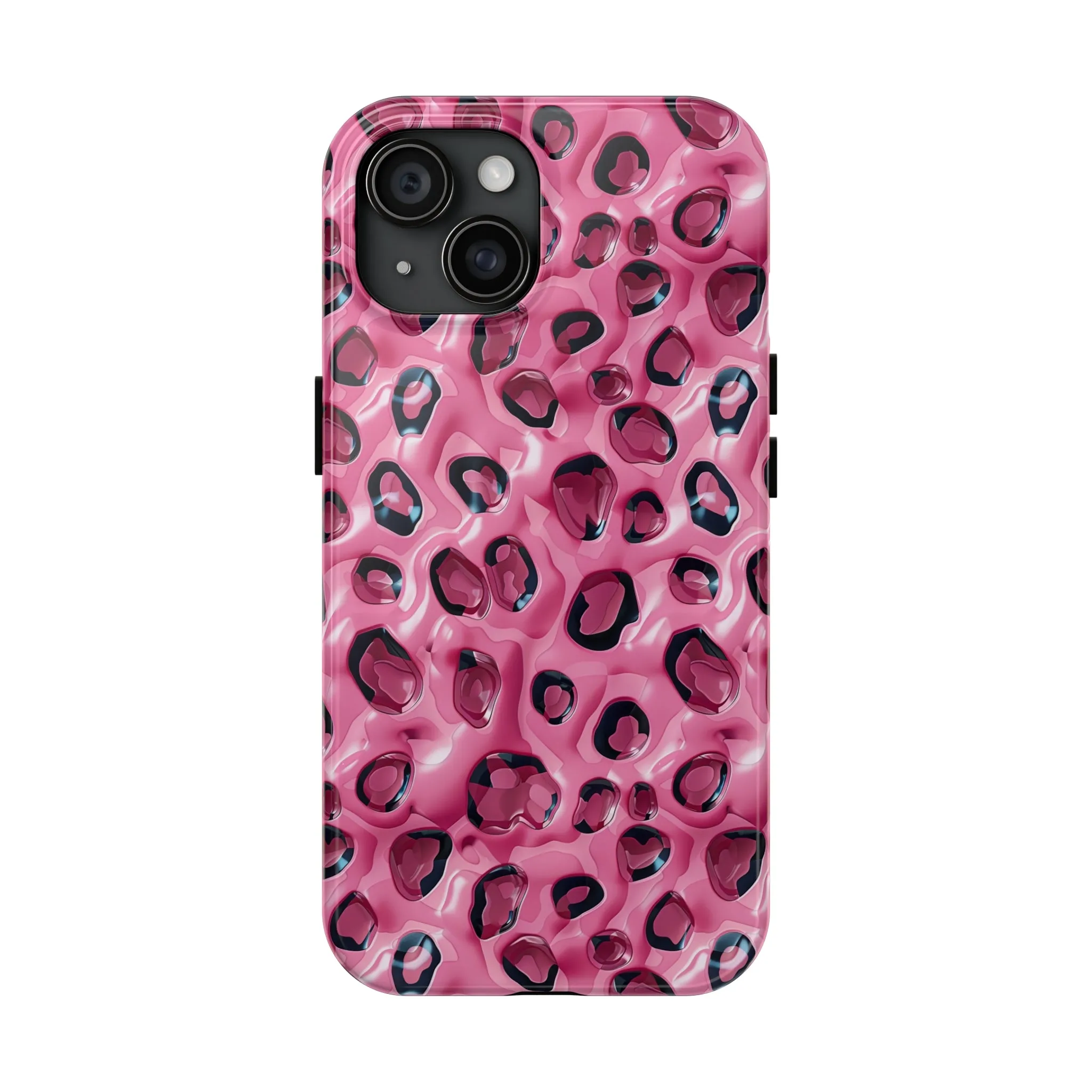 3D Pink Leopard Print pattern iPhone Case, Aesthetic Phone Cover, Artsy 3D Design, Protective Phone Cover compatible with a large variety of iPhone models, Phone Case, Gift