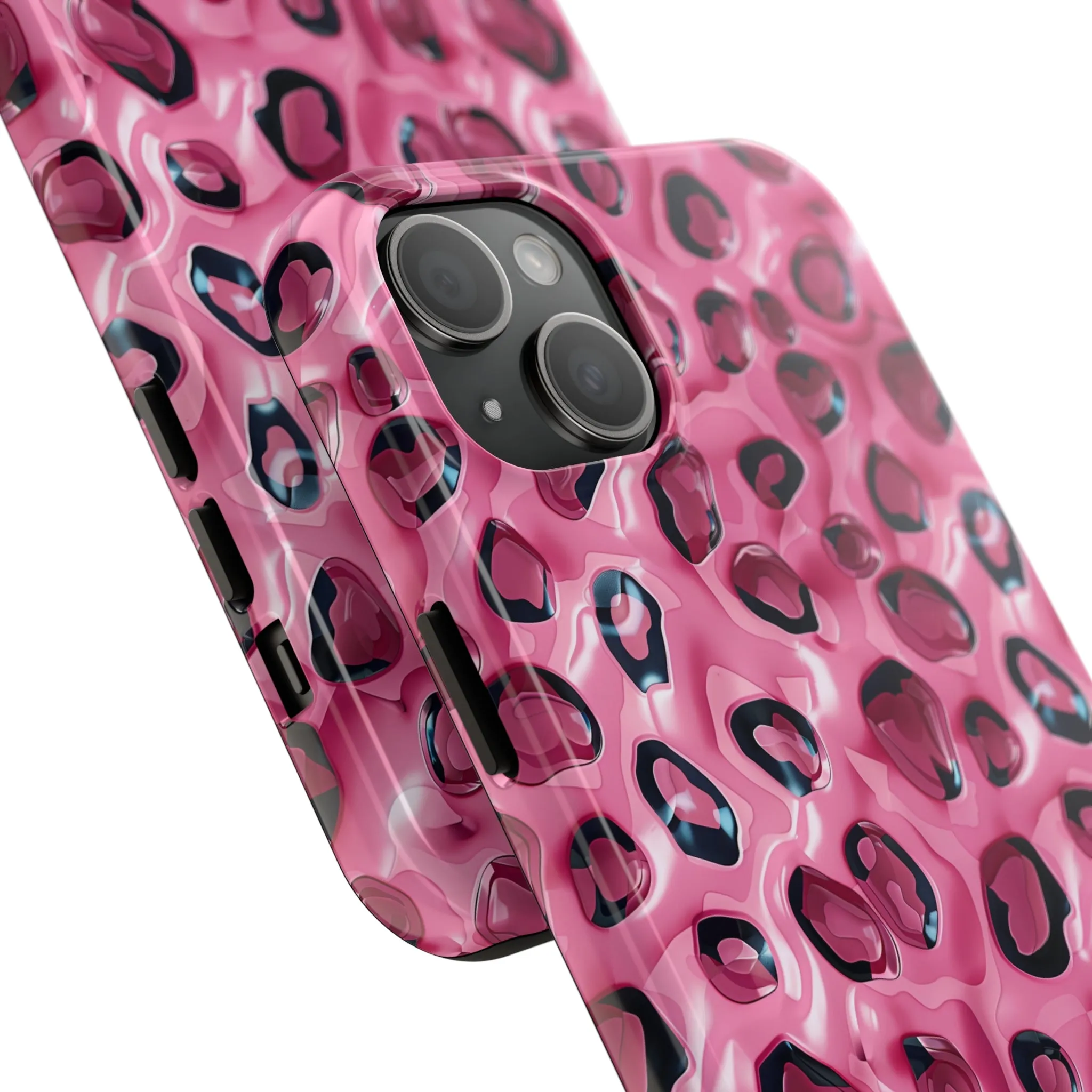 3D Pink Leopard Print pattern iPhone Case, Aesthetic Phone Cover, Artsy 3D Design, Protective Phone Cover compatible with a large variety of iPhone models, Phone Case, Gift