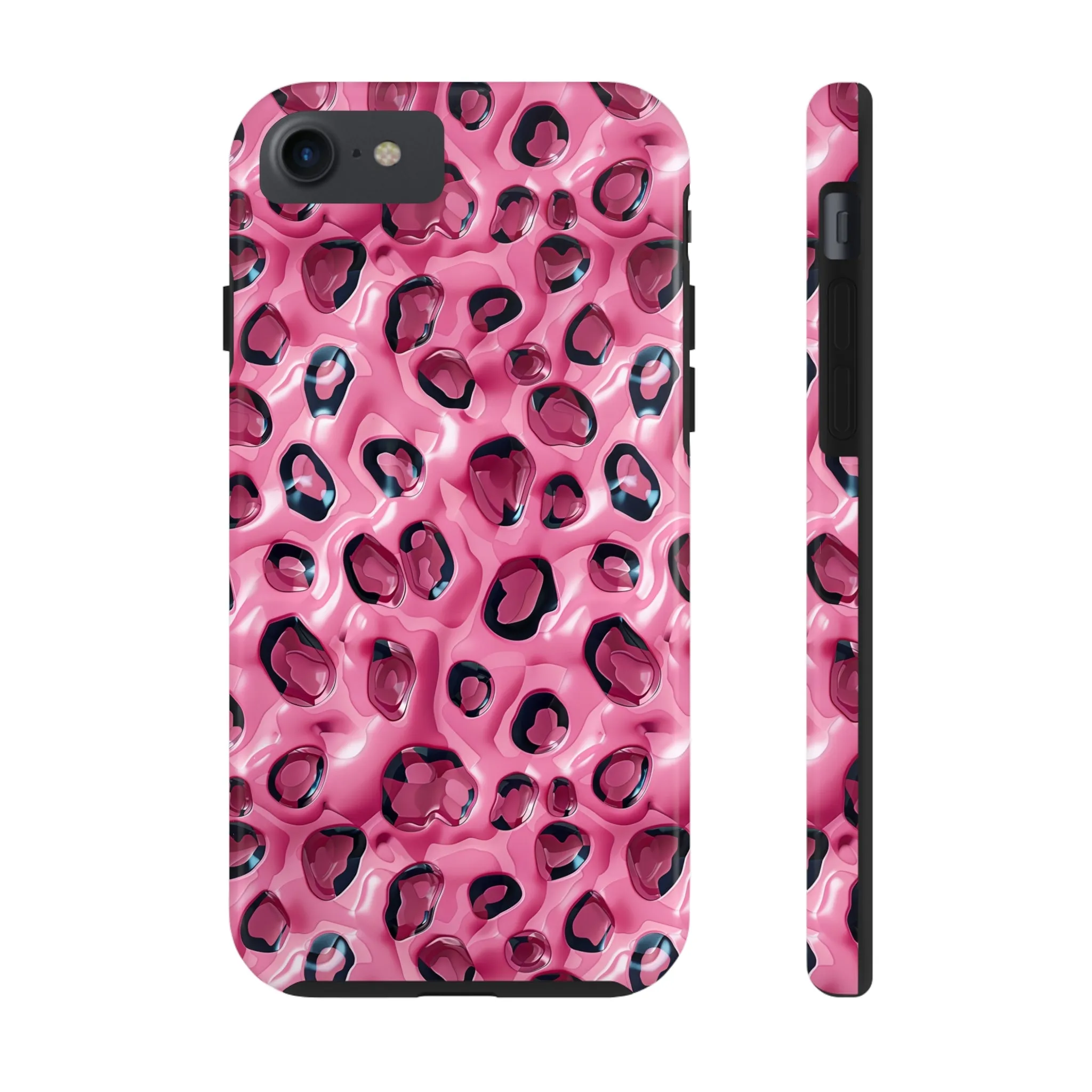 3D Pink Leopard Print pattern iPhone Case, Aesthetic Phone Cover, Artsy 3D Design, Protective Phone Cover compatible with a large variety of iPhone models, Phone Case, Gift