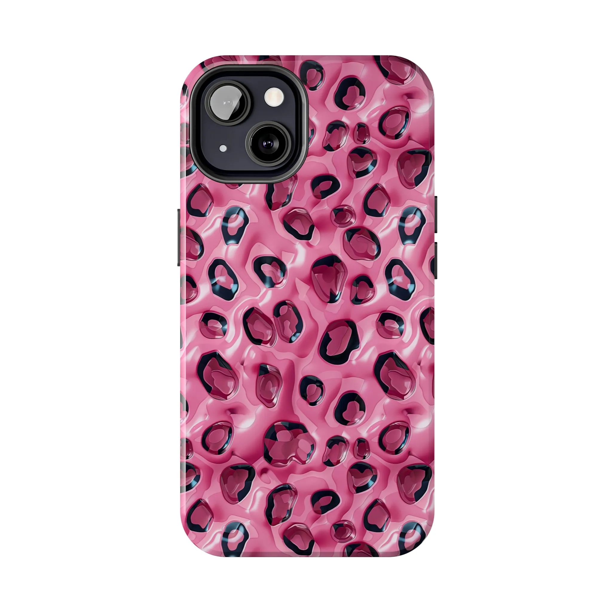 3D Pink Leopard Print pattern iPhone Case, Aesthetic Phone Cover, Artsy 3D Design, Protective Phone Cover compatible with a large variety of iPhone models, Phone Case, Gift