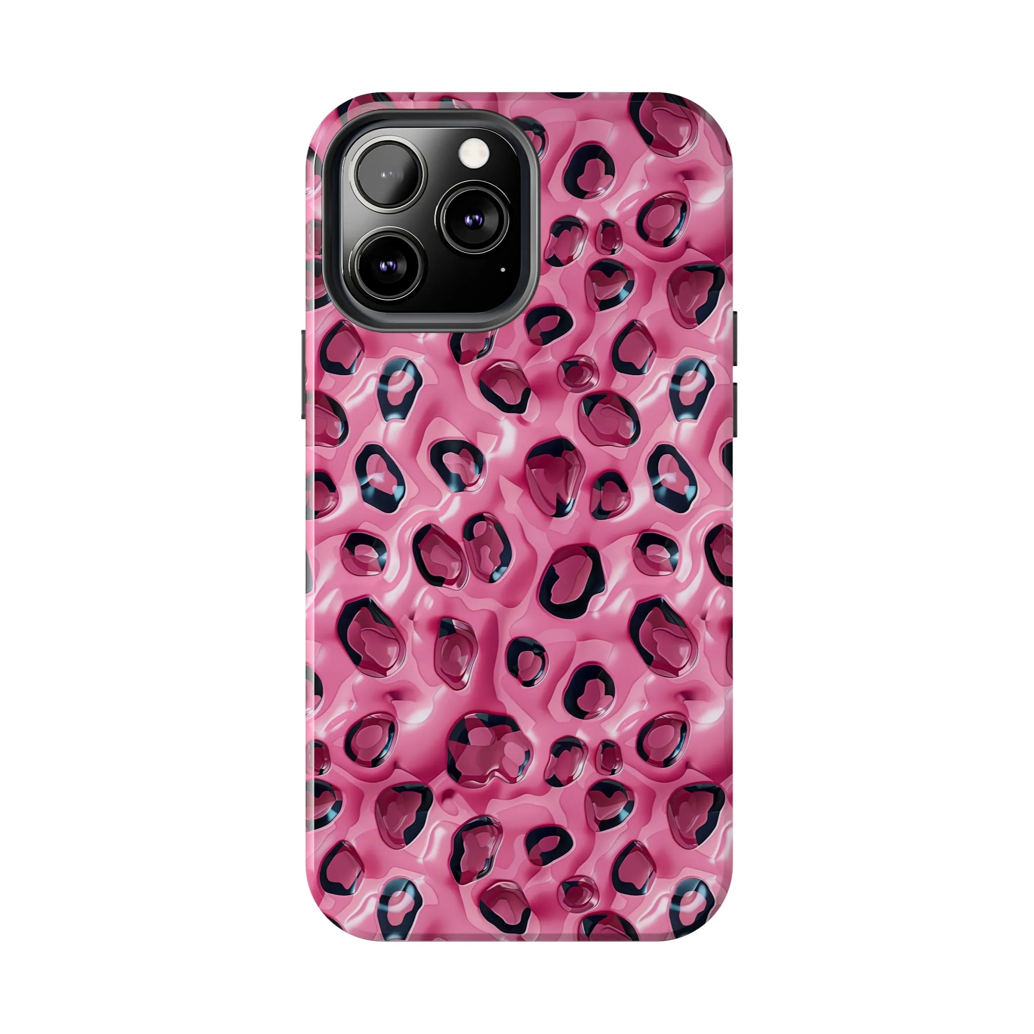 3D Pink Leopard Print pattern iPhone Case, Aesthetic Phone Cover, Artsy 3D Design, Protective Phone Cover compatible with a large variety of iPhone models, Phone Case, Gift